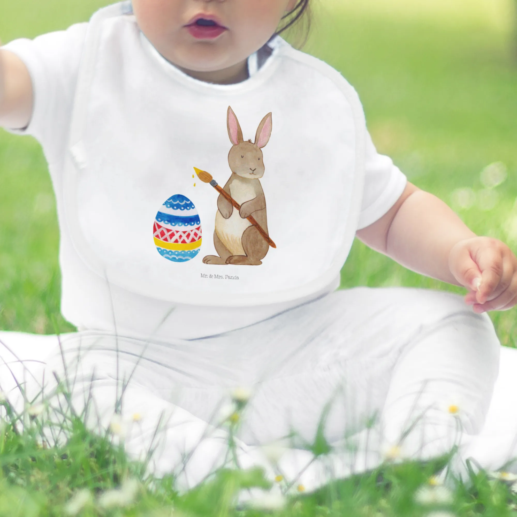 Organic Babylätzchen Hase Eier Malen