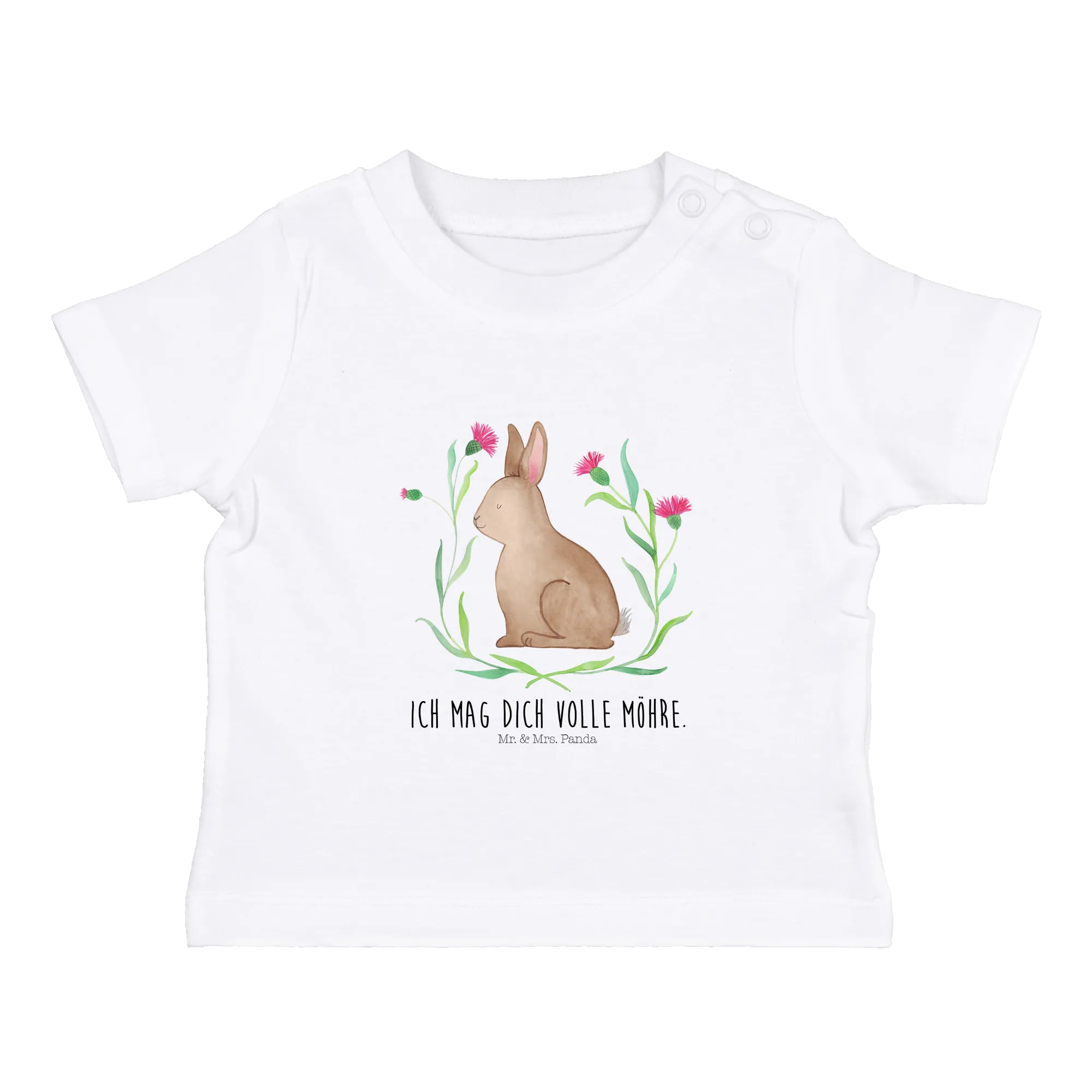 Organic Baby Shirt Hase Sitzen