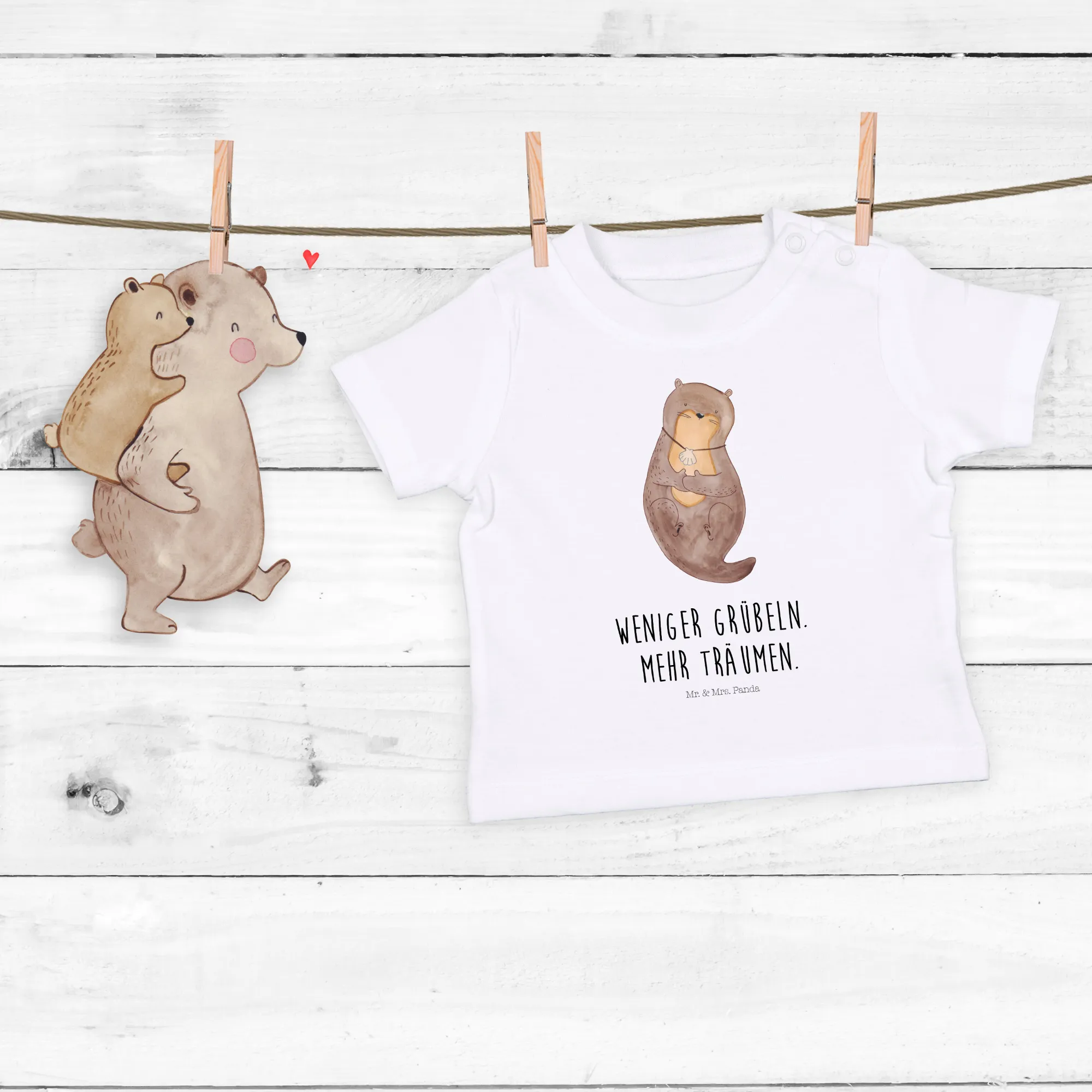 Organic Baby Shirt Otter Muschel