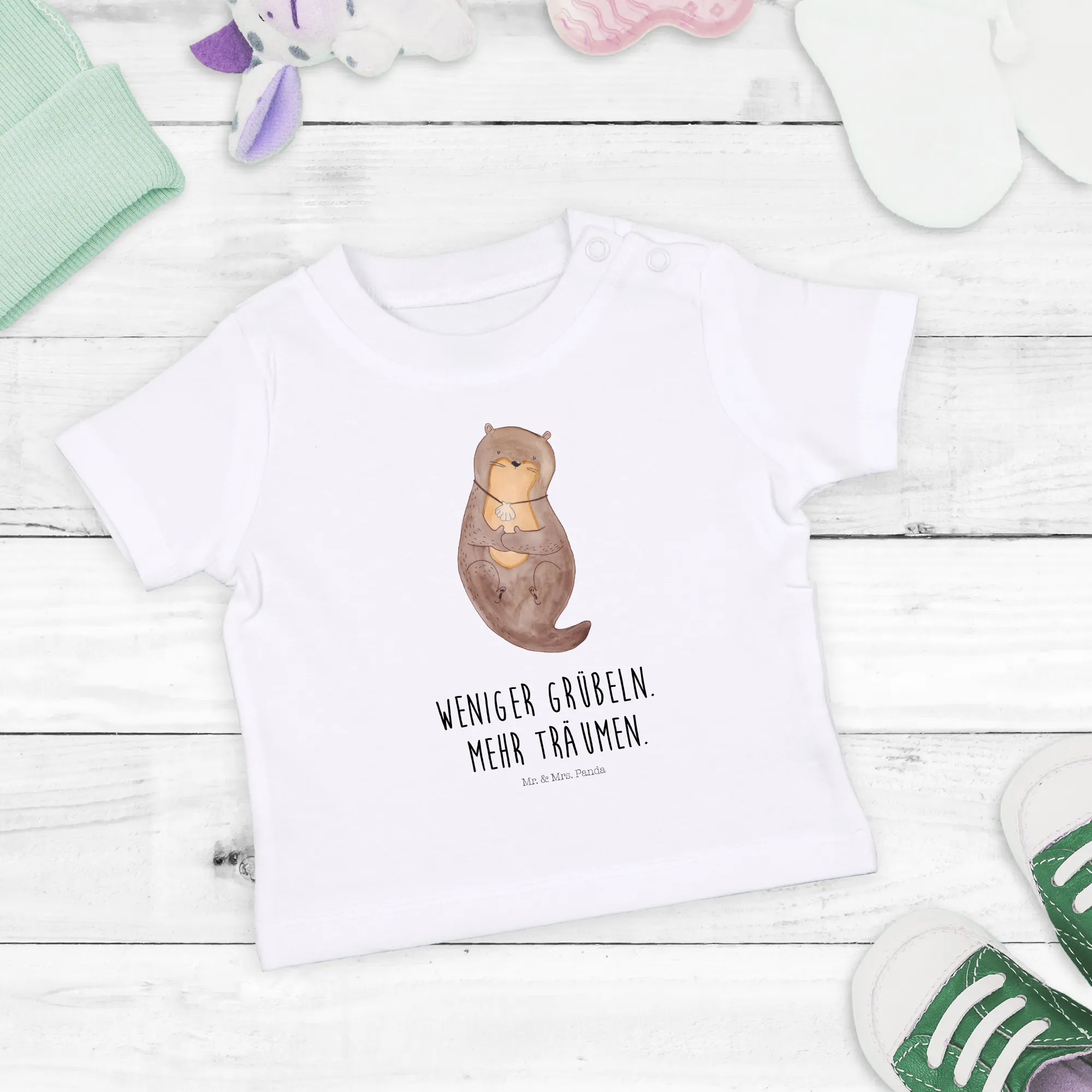 Organic Baby Shirt Otter Muschel