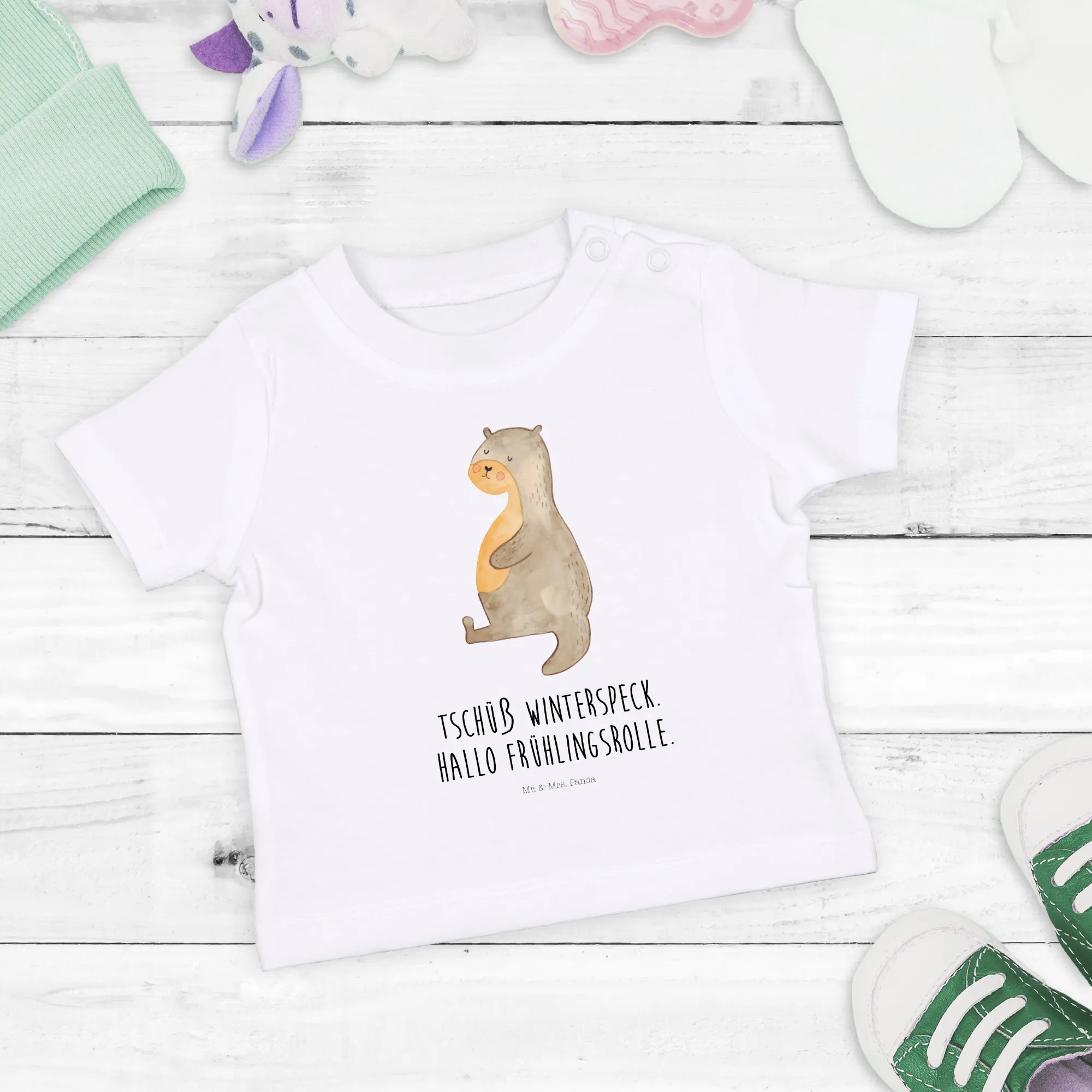 Organic Baby Shirt Otter Bauch