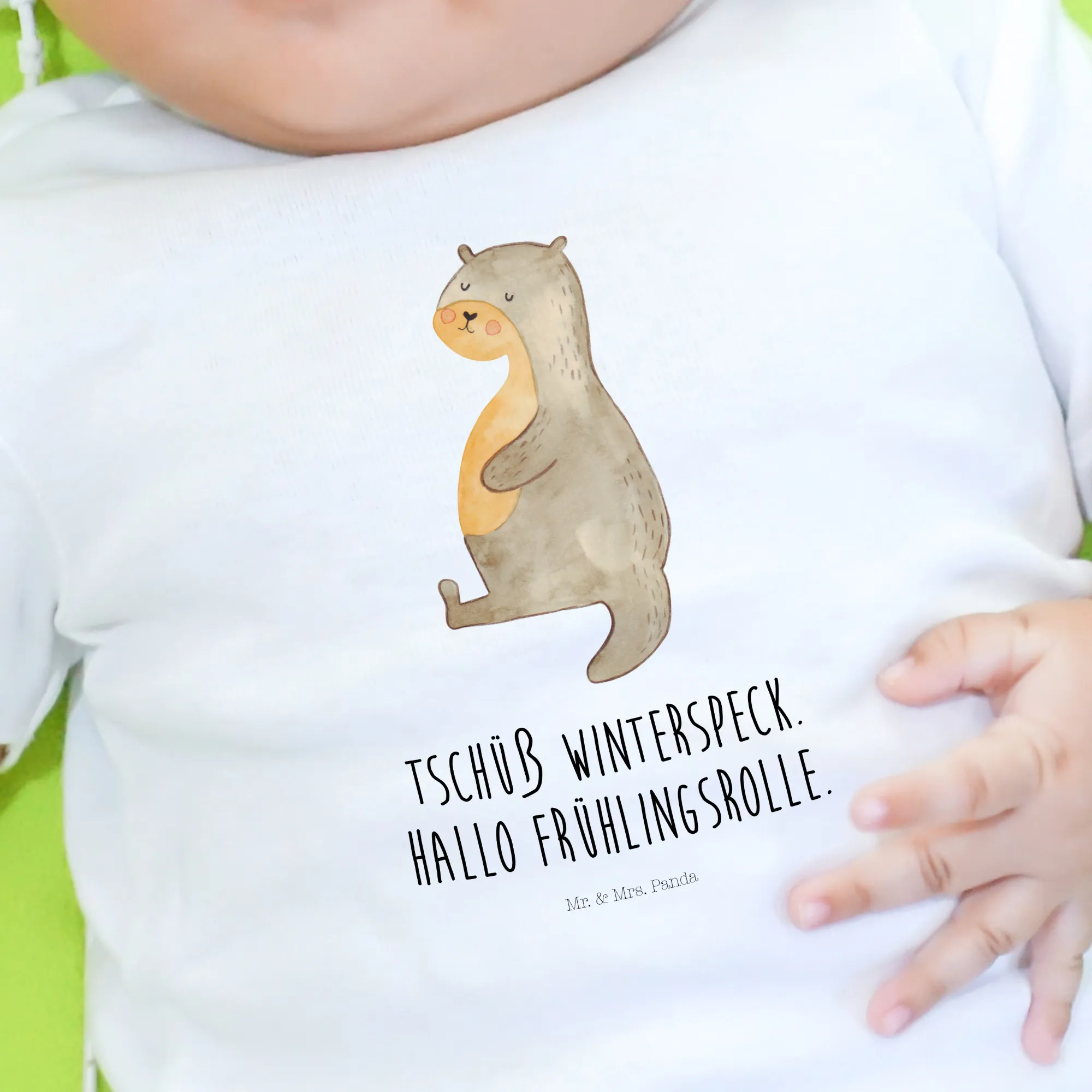 Organic Baby Shirt Otter Bauch