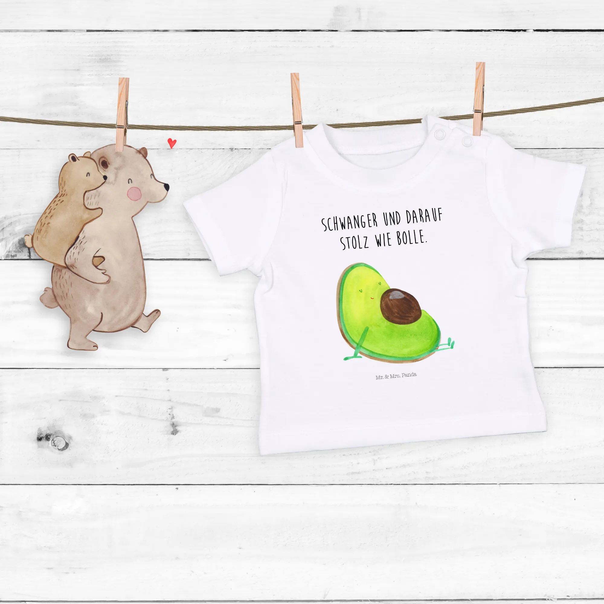 Organic Baby Shirt Avocado Schwangerschaft