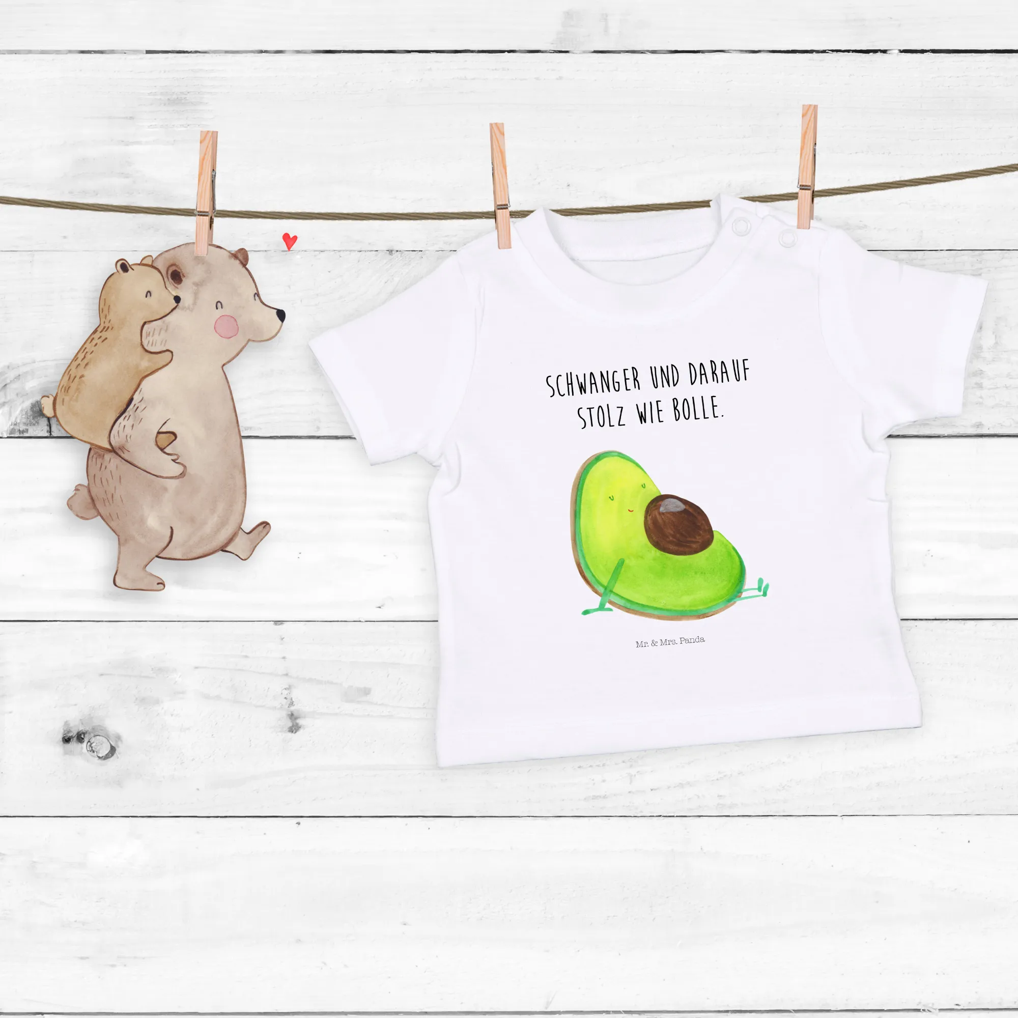 Organic Baby Shirt Avocado Schwangerschaft