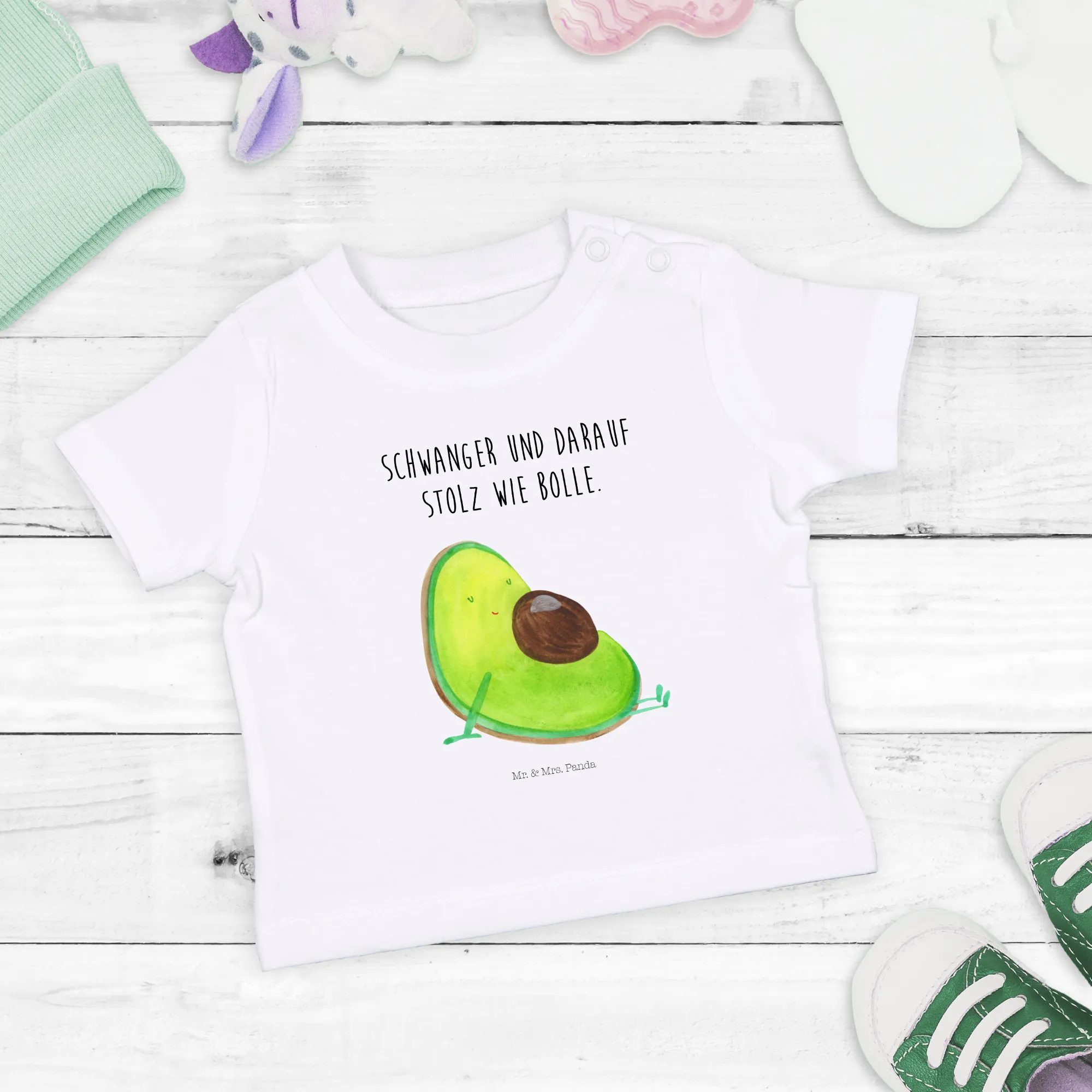 Organic Baby Shirt Avocado Schwangerschaft