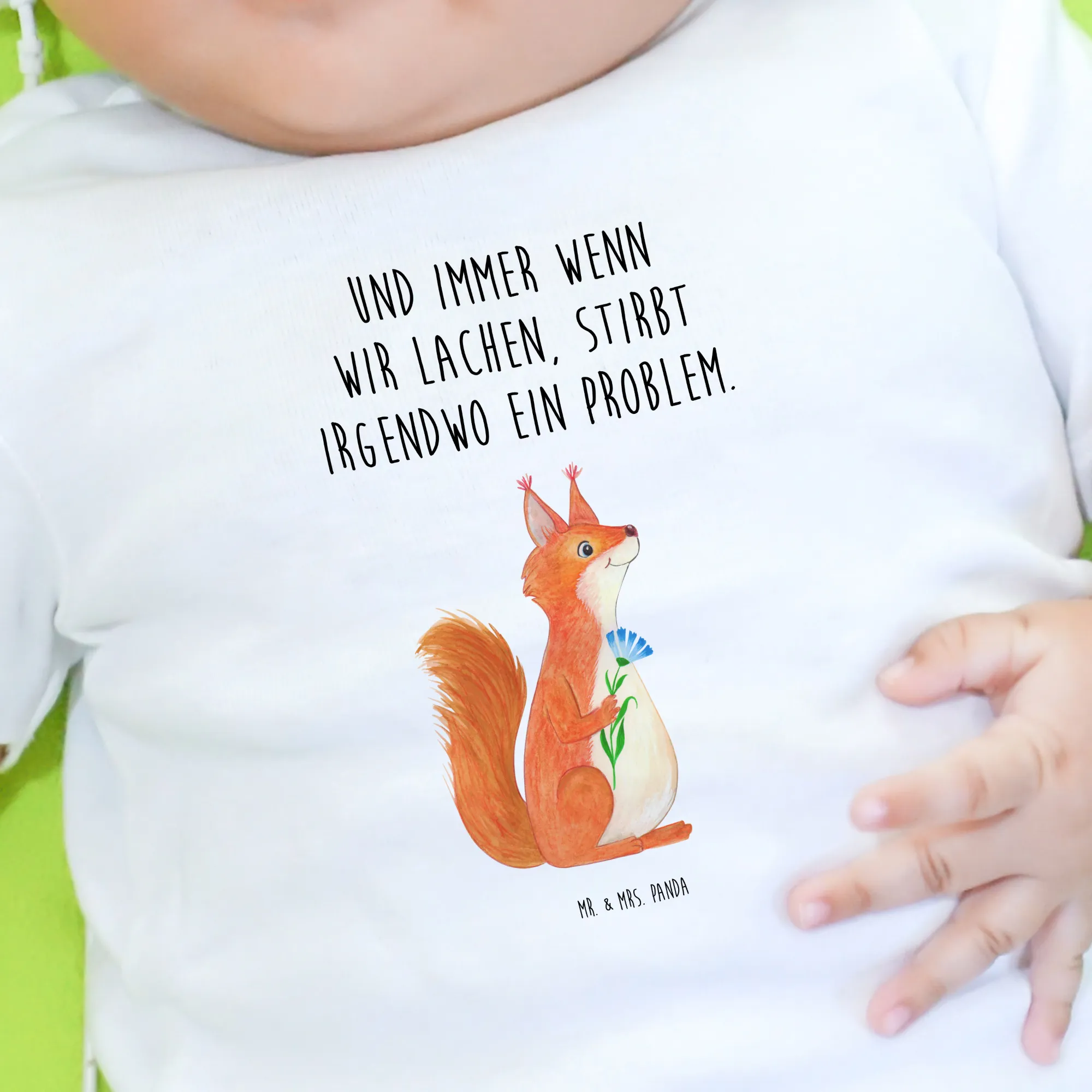 Organic Baby Shirt Eichhörnchen Blume