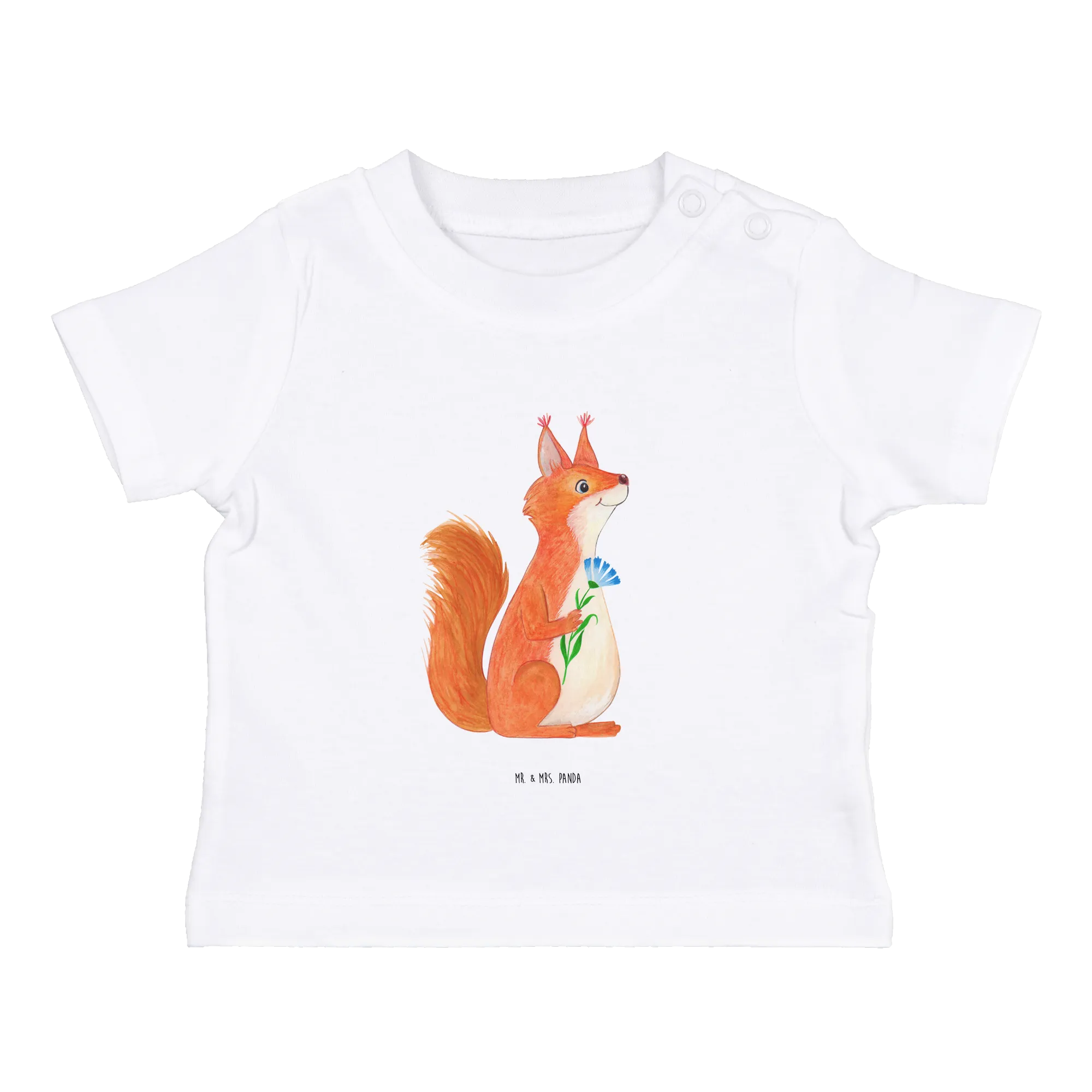 Organic Baby Shirt Eichhörnchen Blume