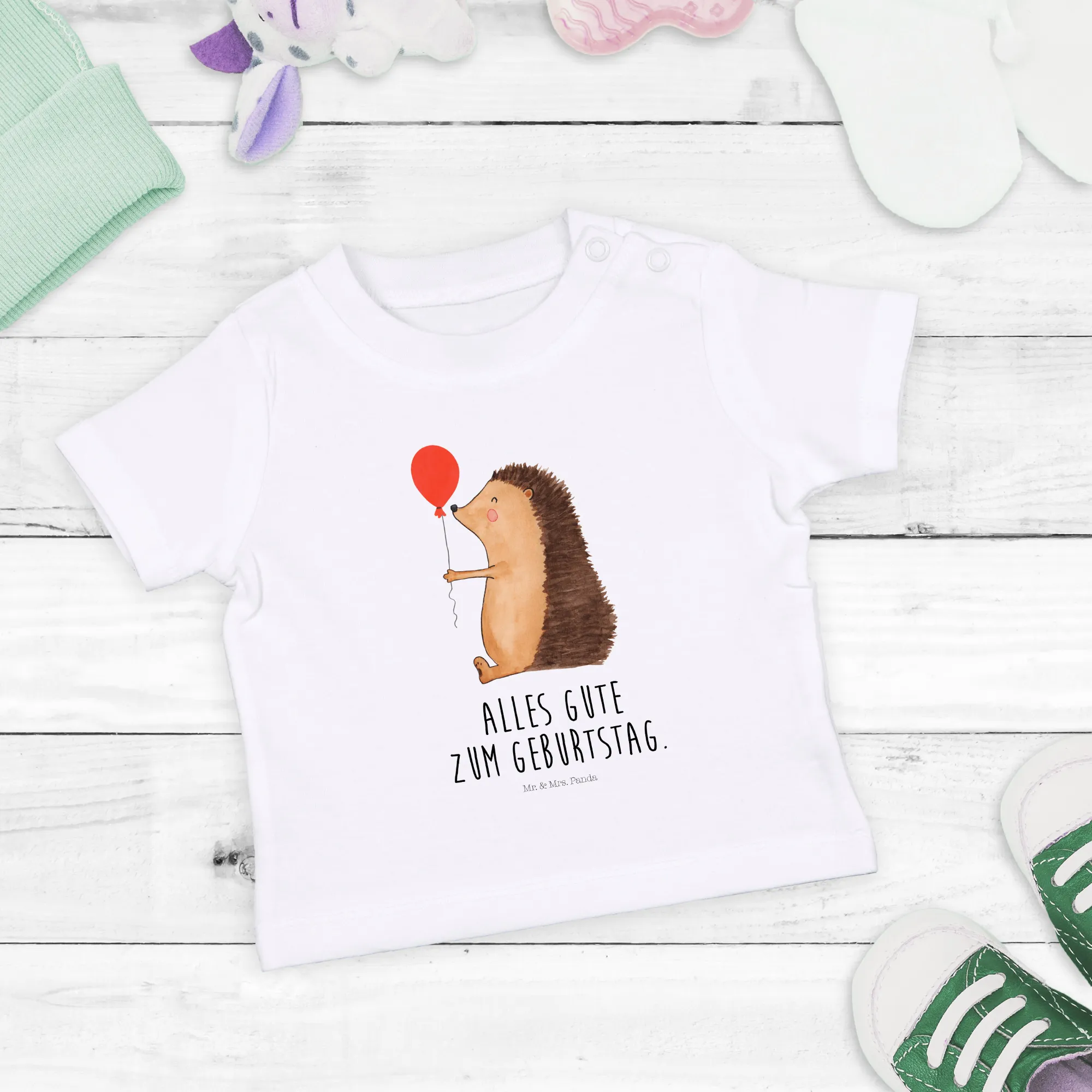 Organic Baby Shirt Igel Luftballon