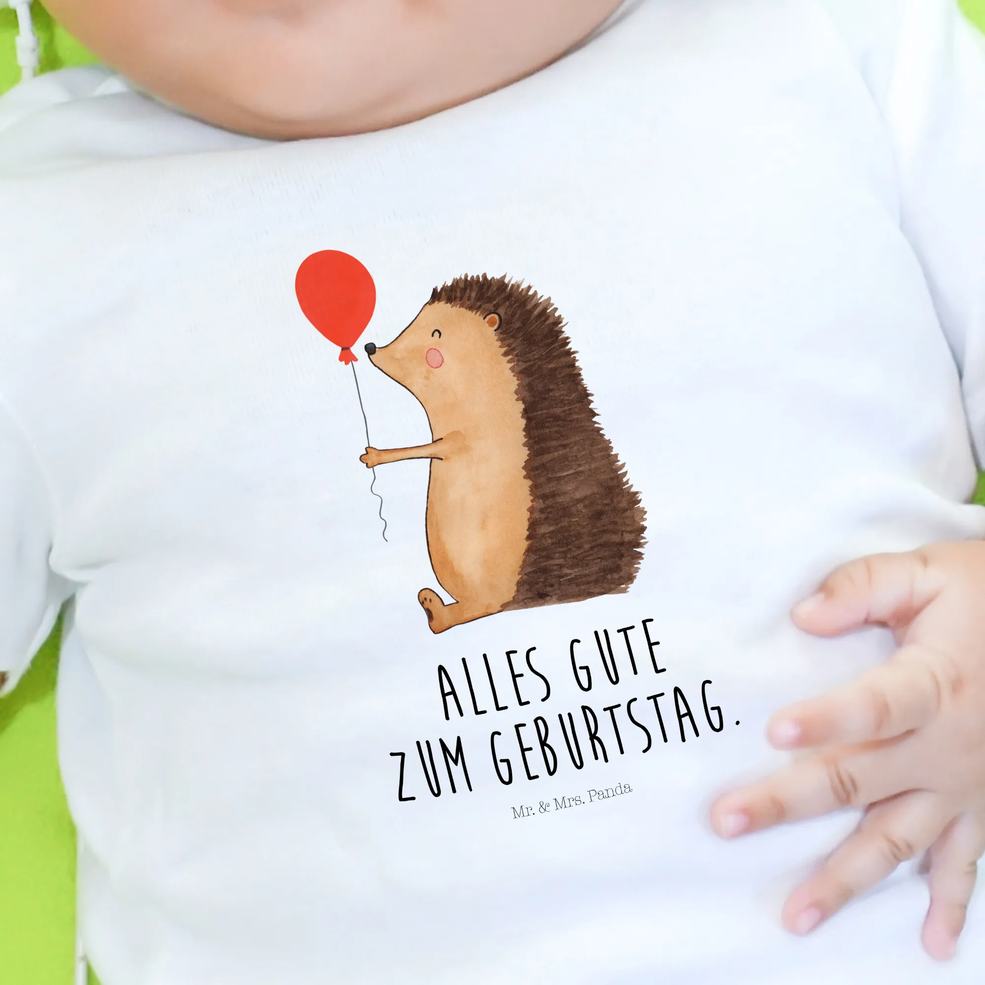 Organic Baby Shirt Igel Luftballon