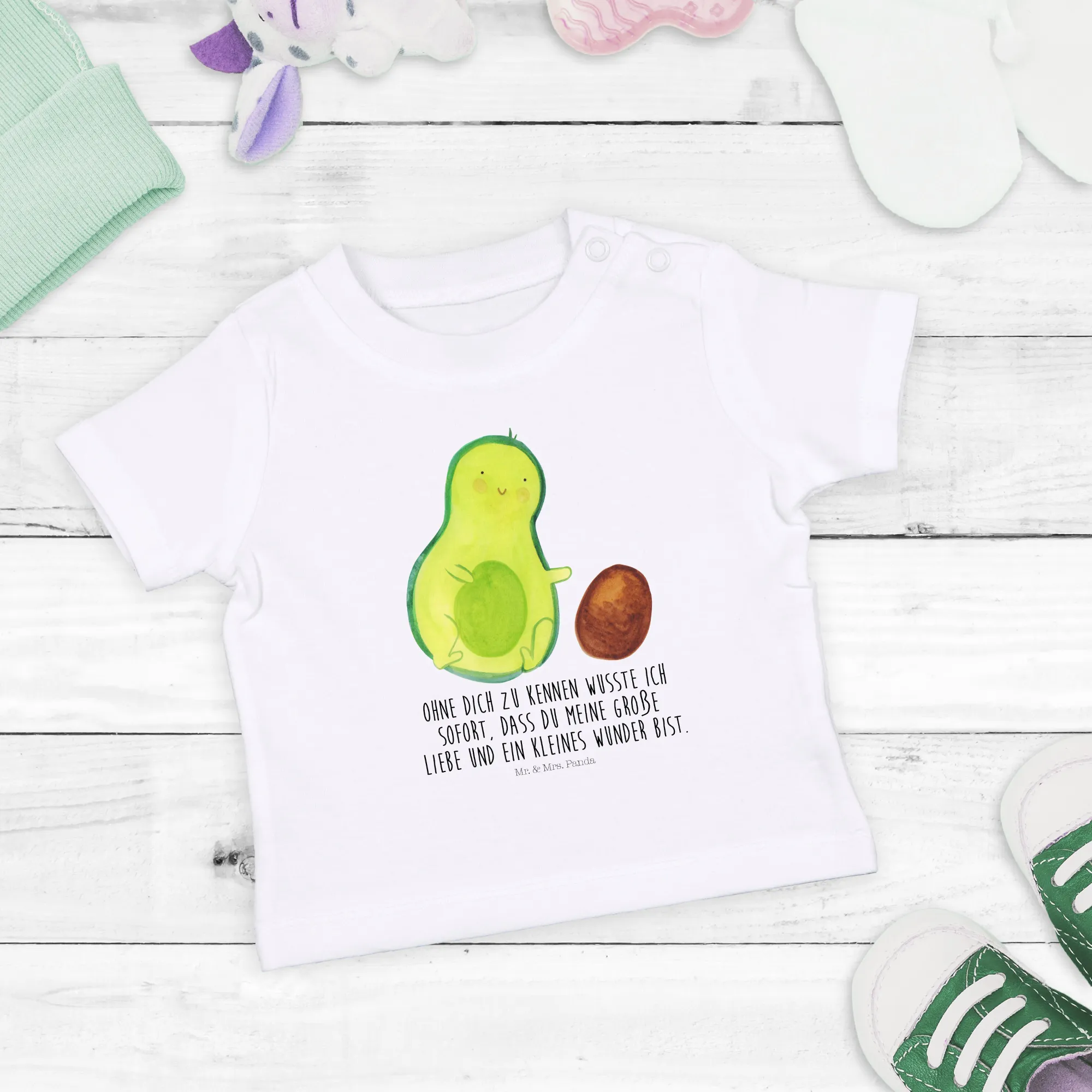 Organic Baby Shirt Avocado Kern rollt