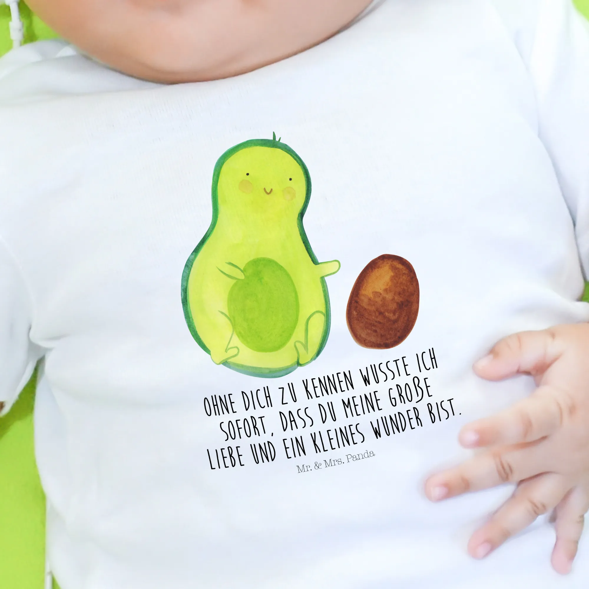 Organic Baby Shirt Avocado Kern rollt