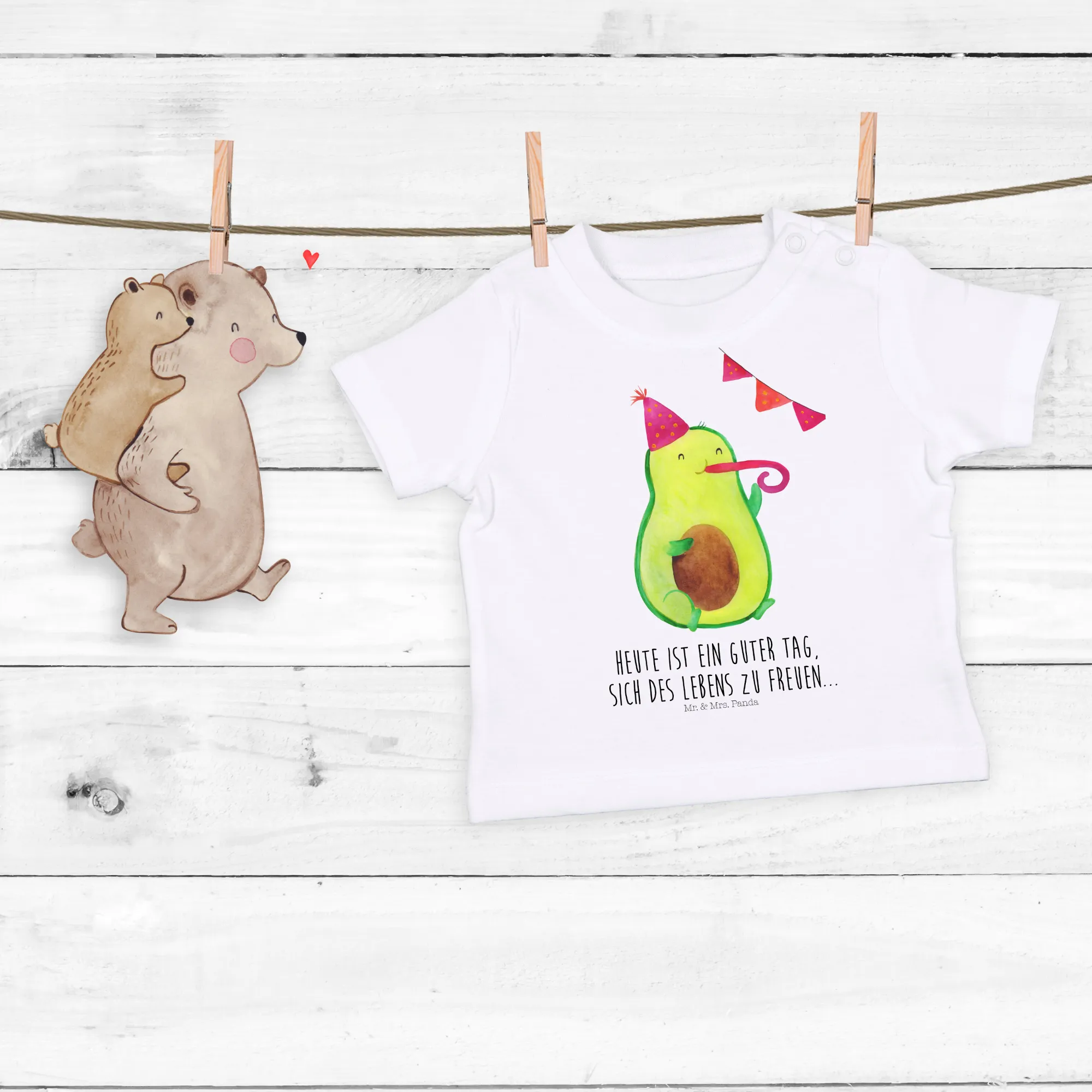 Organic Baby Shirt Avocado Party