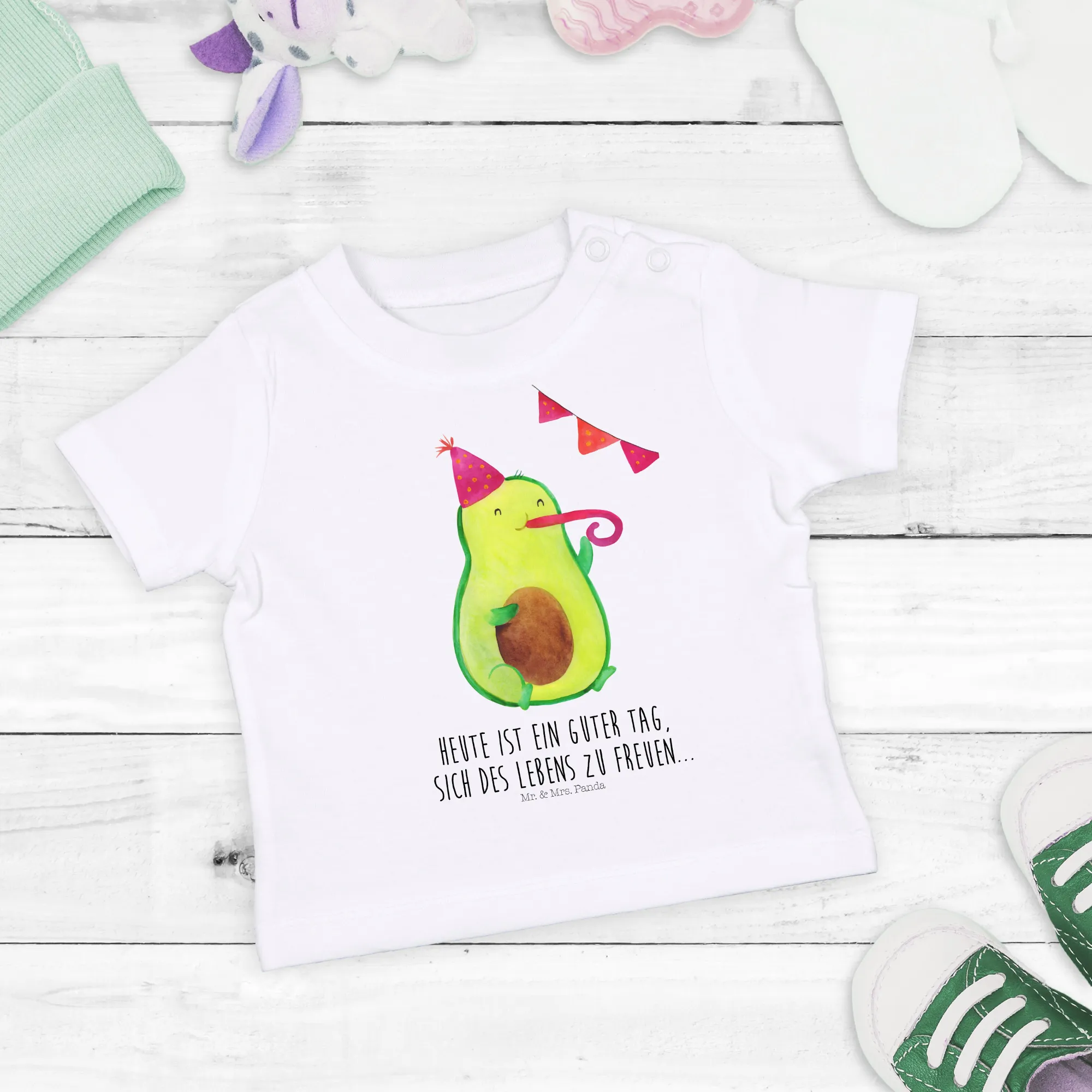 Organic Baby Shirt Avocado Party