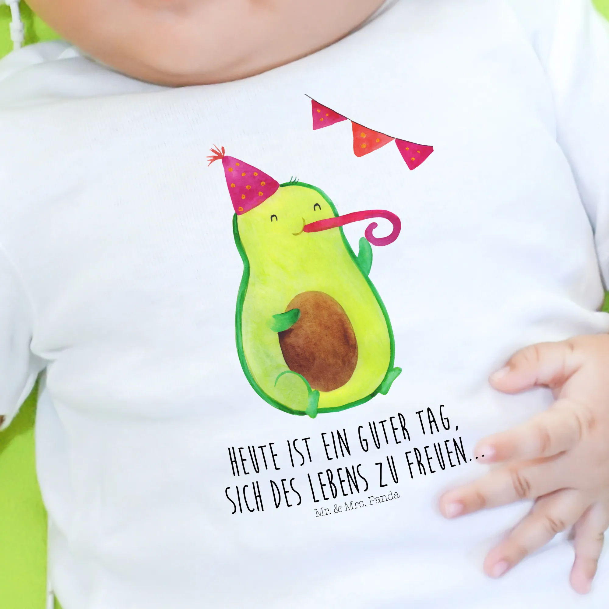 Organic Baby Shirt Avocado Party