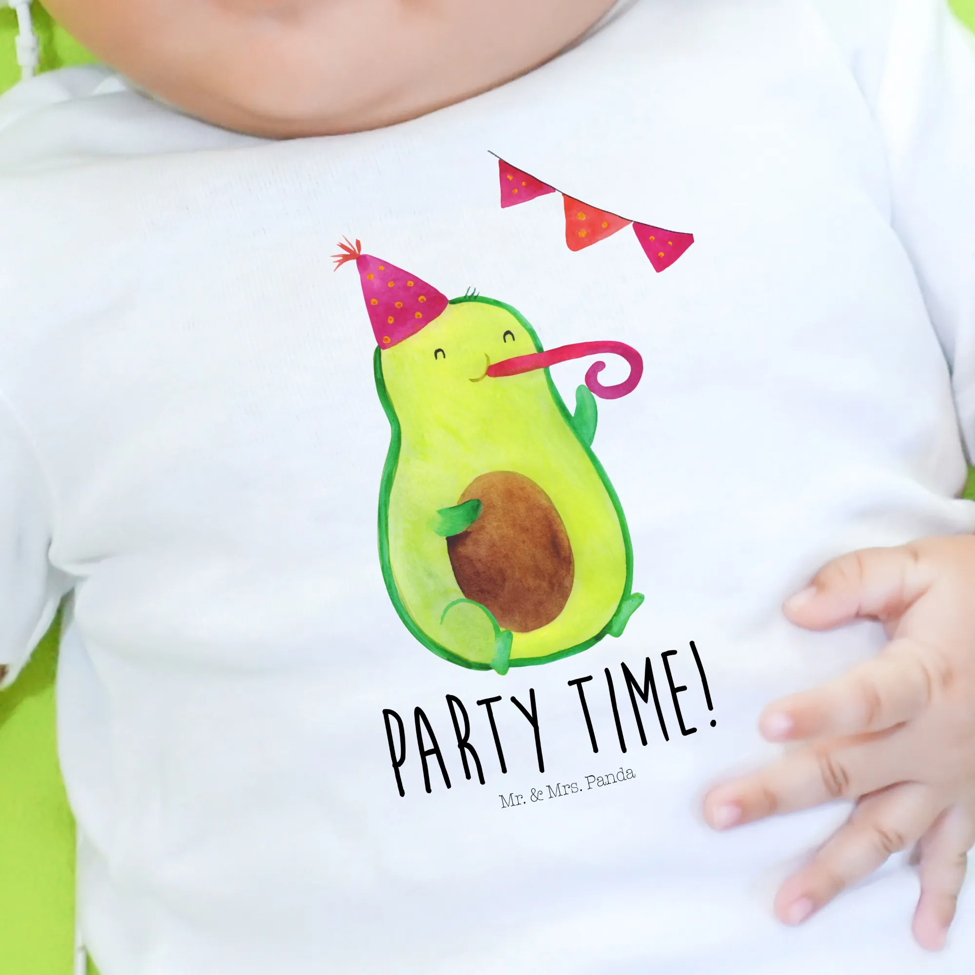 Organic Baby Shirt Avocado Party Zeit