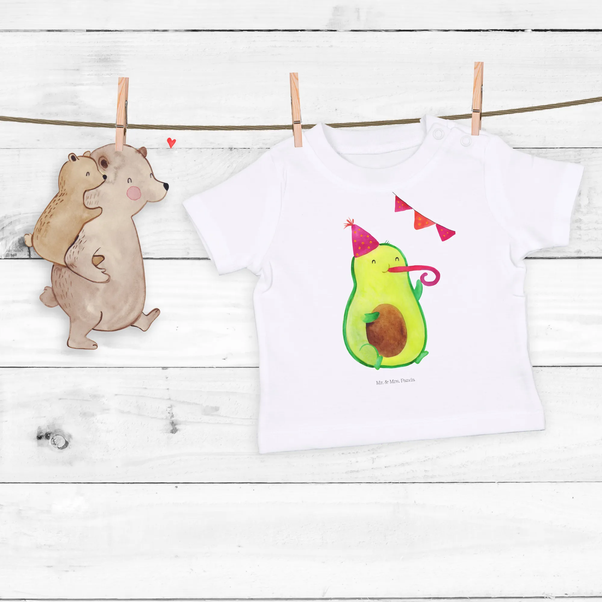 Organic Baby Shirt Avocado Party Zeit