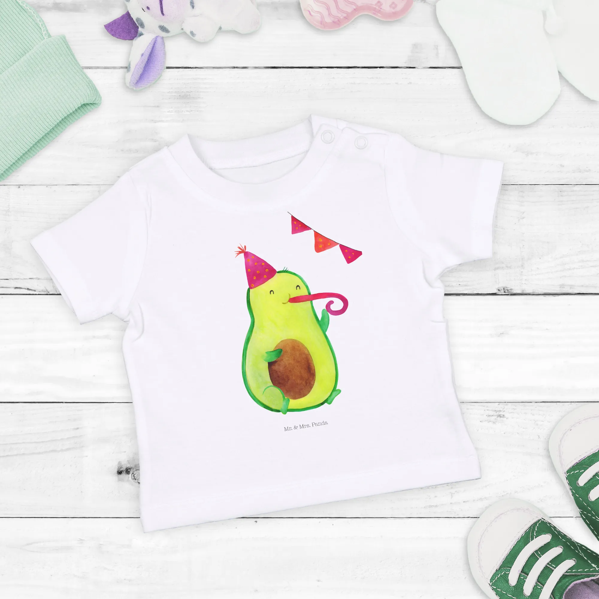 Organic Baby Shirt Avocado Party Zeit