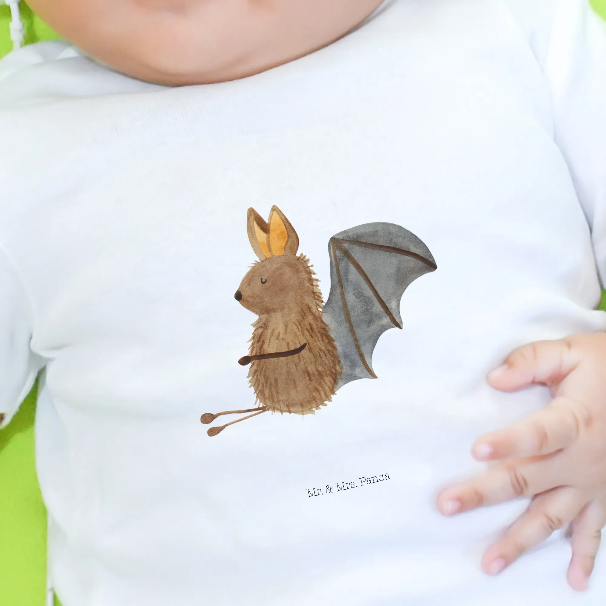 Organic Baby Shirt Fledermaus Sitzen