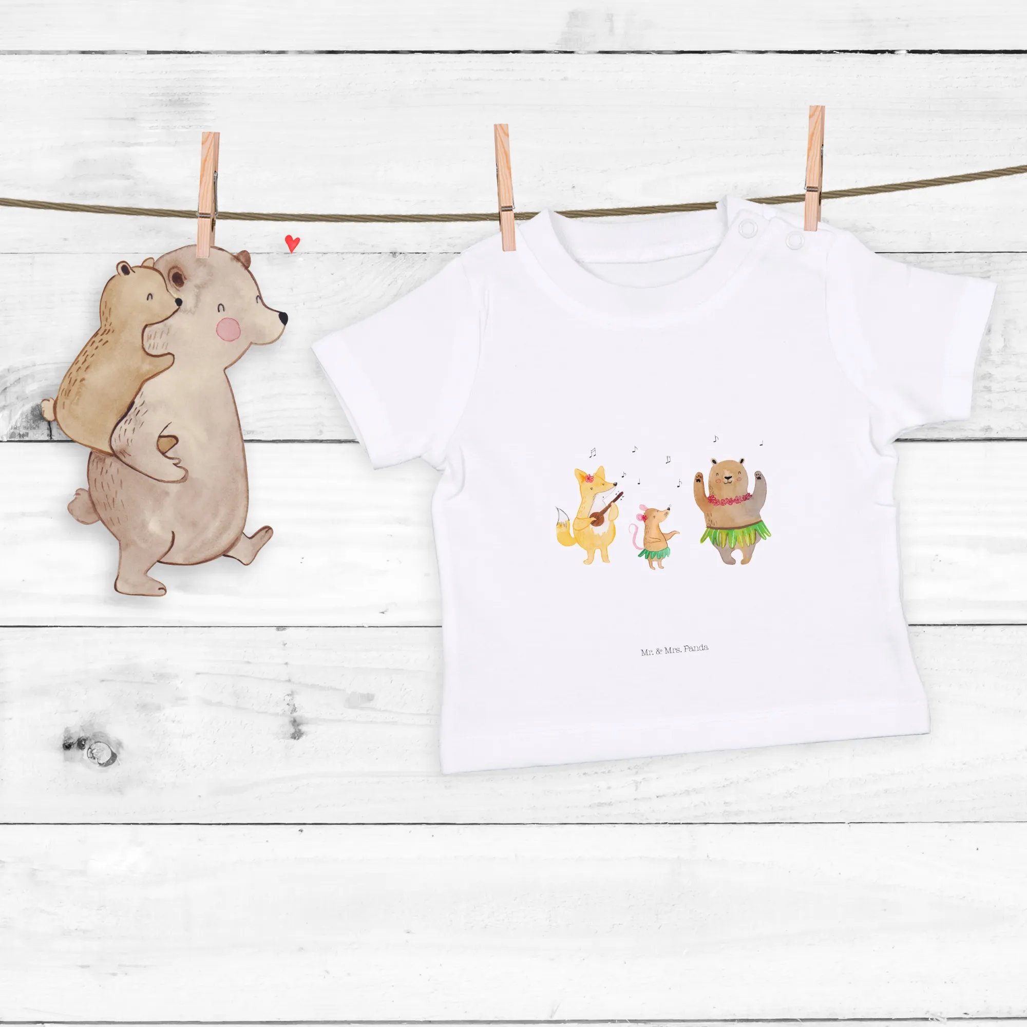 Organic Baby Shirt Waldtiere Picknick