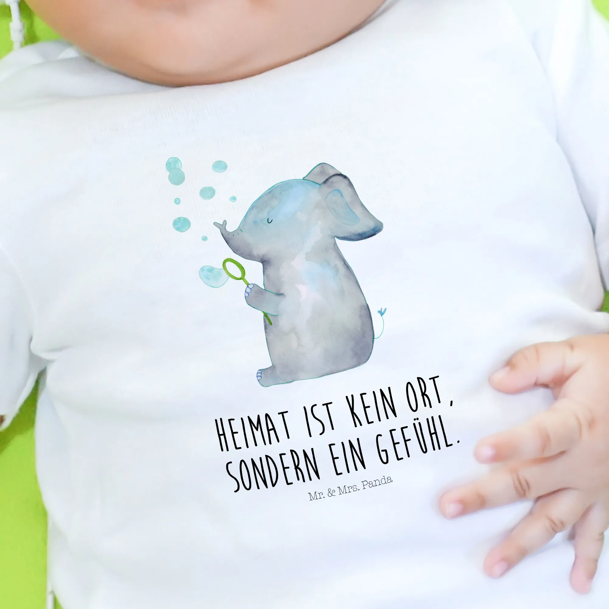 Organic Baby Shirt Elefant Seifenblasen