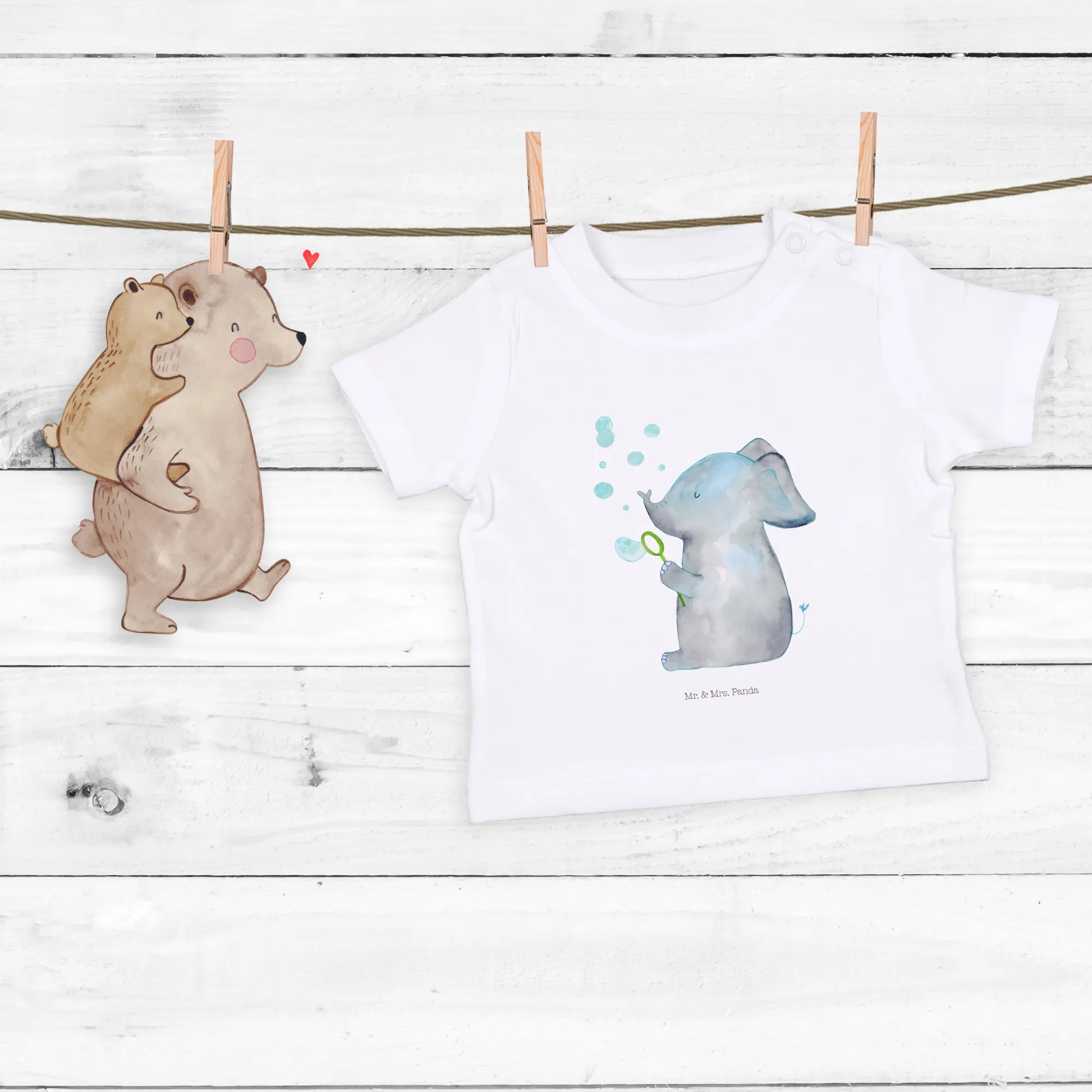 Organic Baby Shirt Elefant Seifenblasen