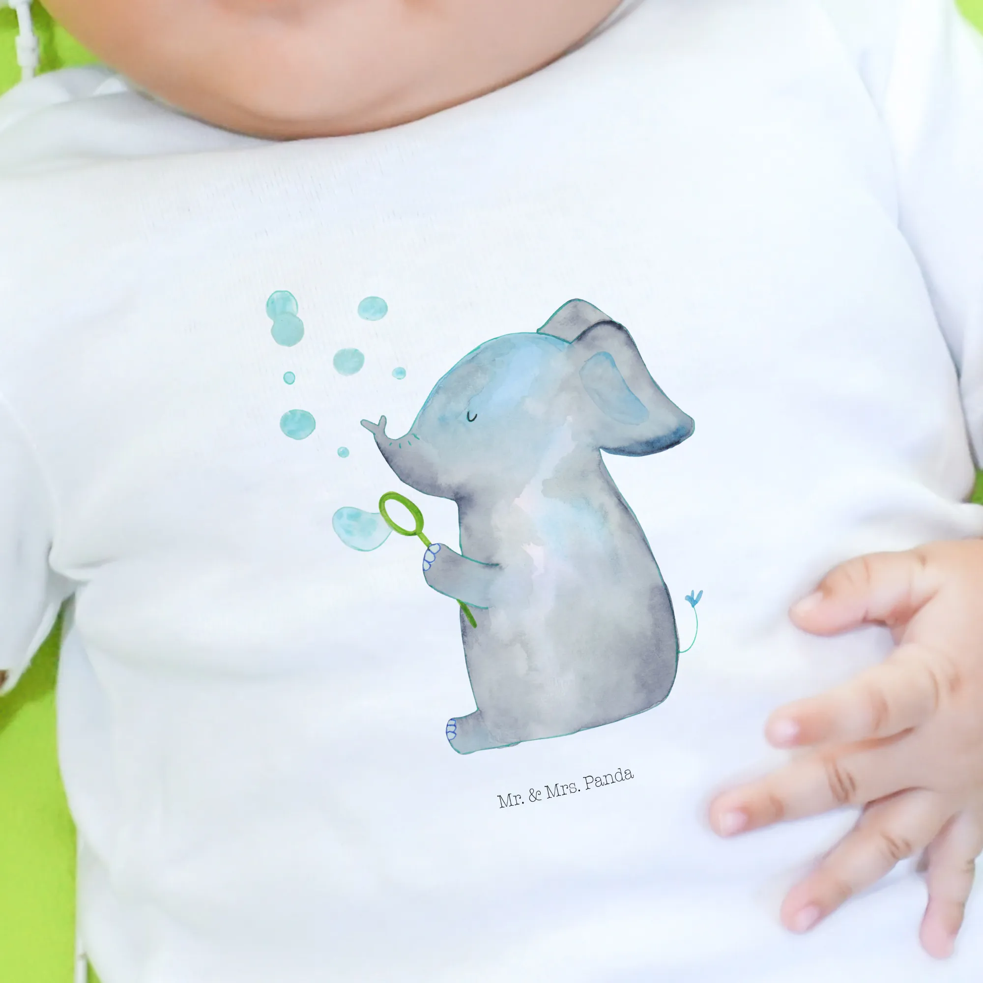 Organic Baby Shirt Elefant Seifenblasen