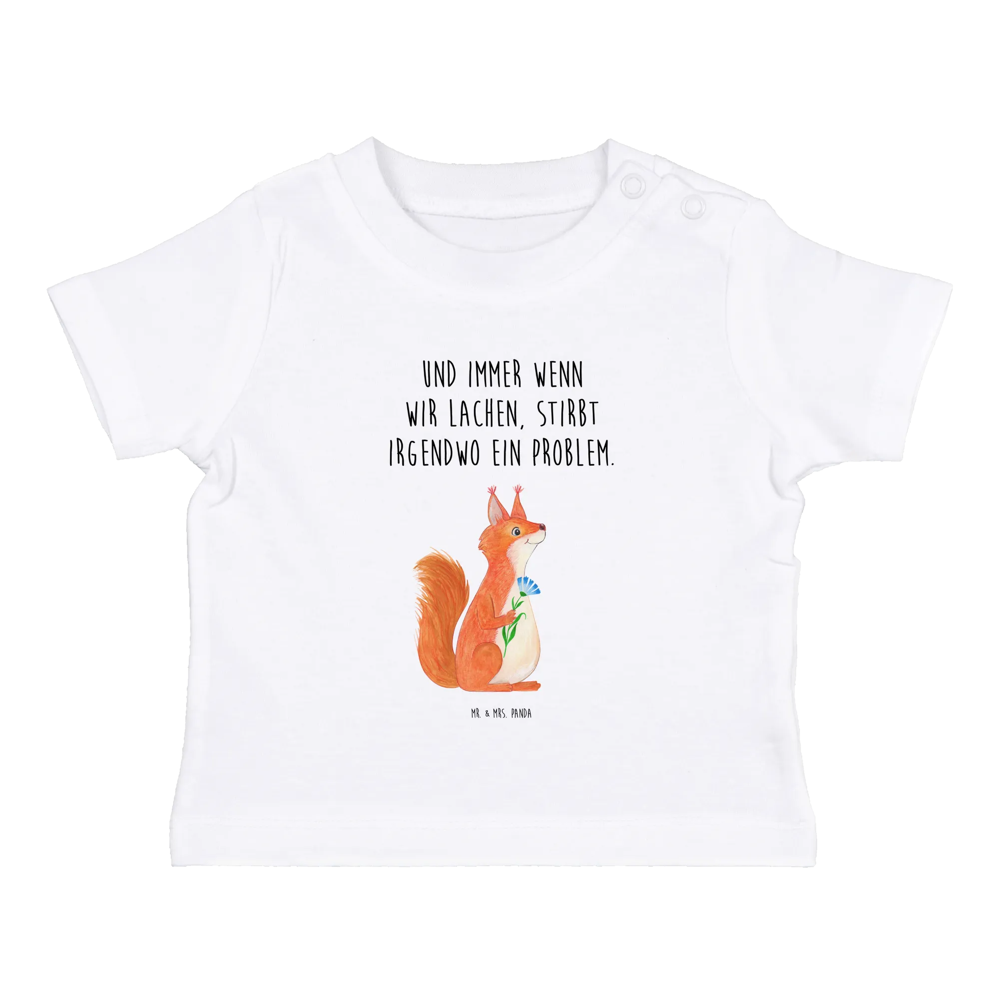 Organic Baby Shirt Eichhörnchen Blume