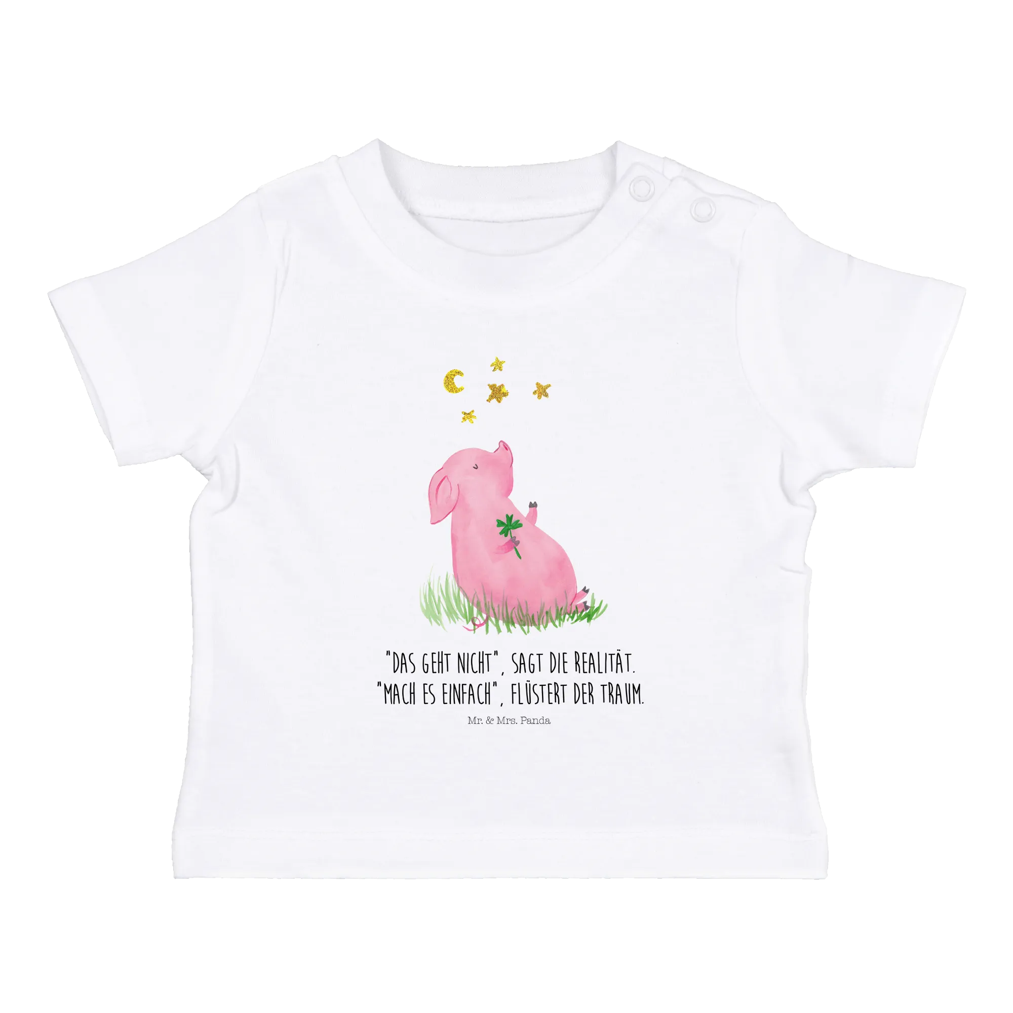 Organic Baby Shirt Schwein Glück