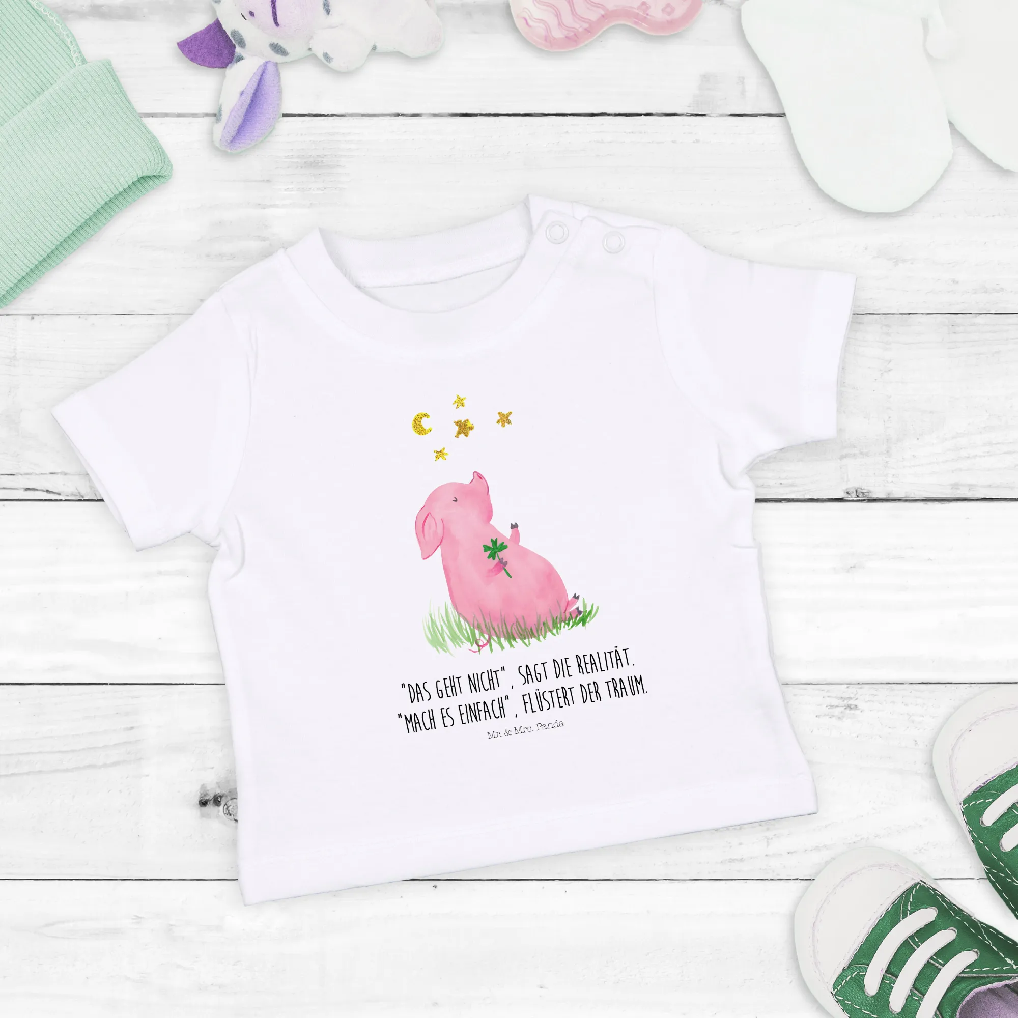 Organic Baby Shirt Schwein Glück