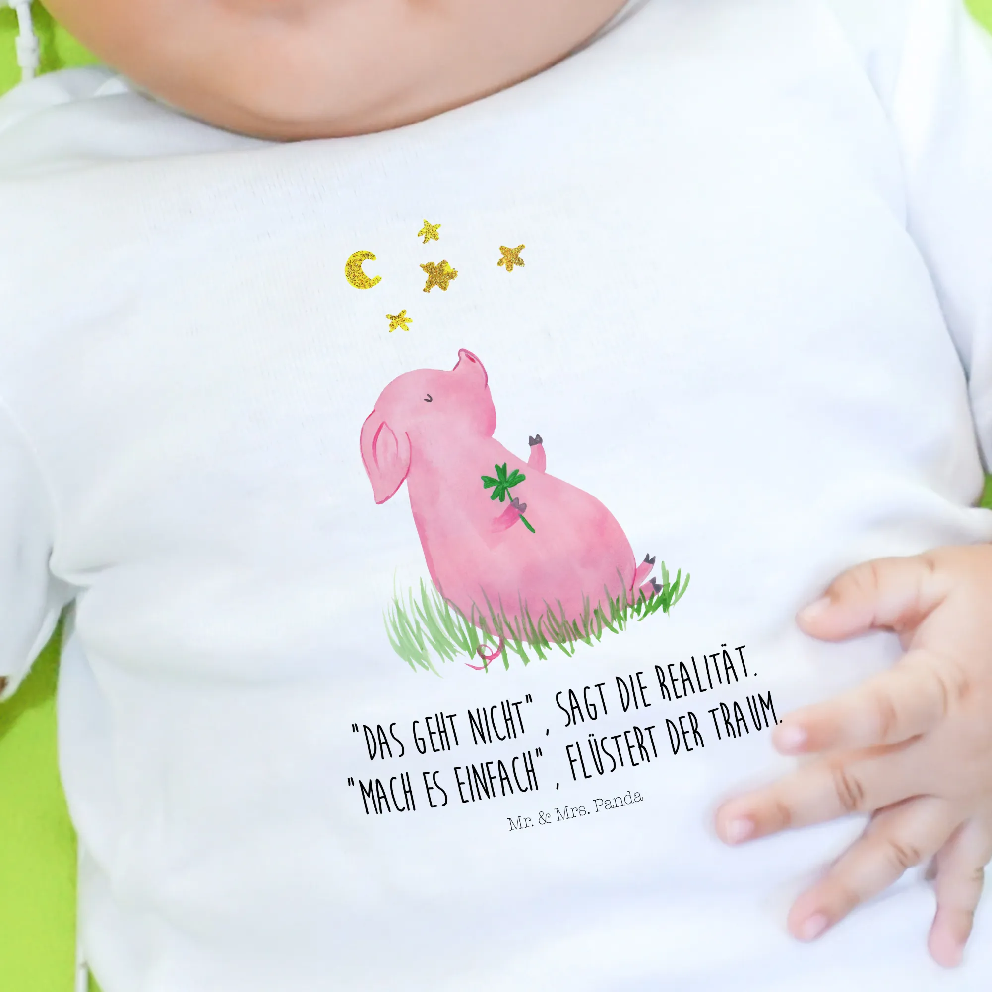 Organic Baby Shirt Schwein Glück