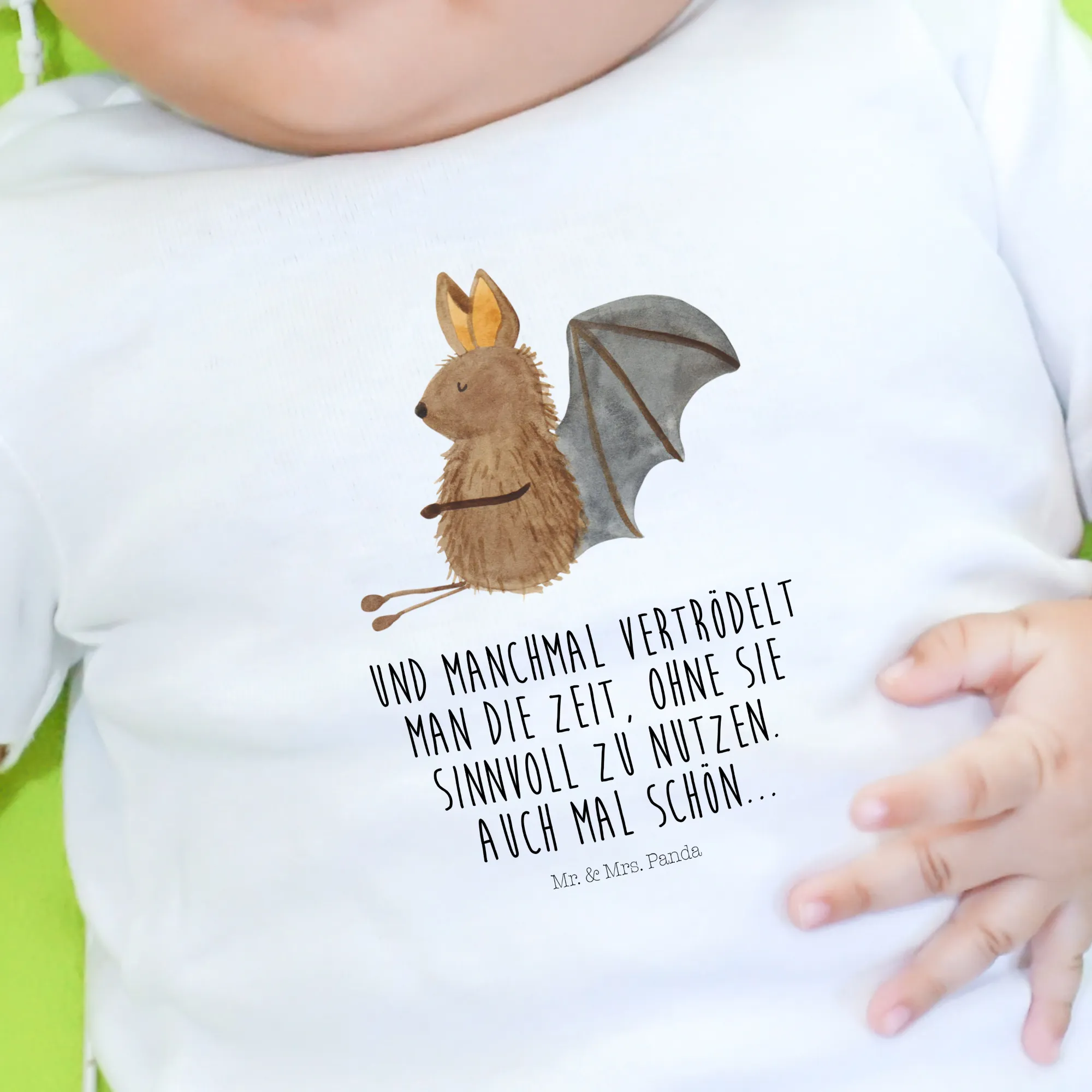 Organic Baby Shirt Fledermaus Sitzen