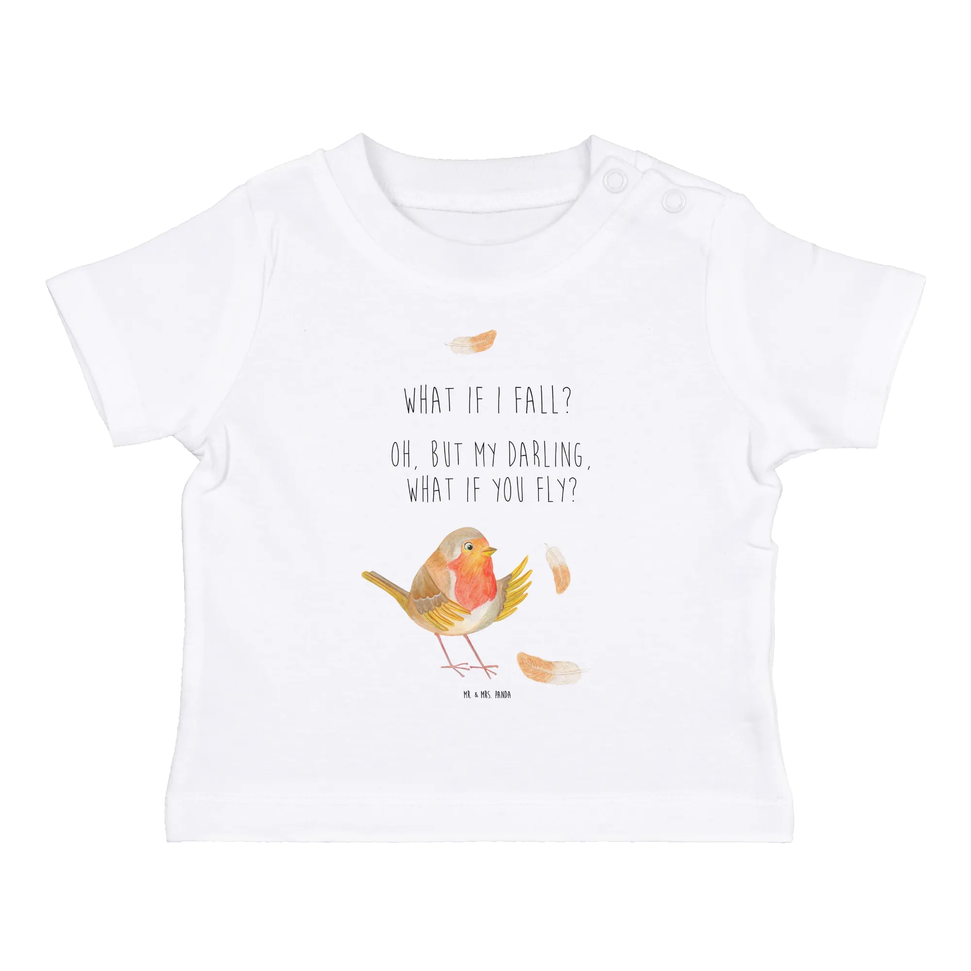 Organic Baby Shirt Rotkehlchen Federn