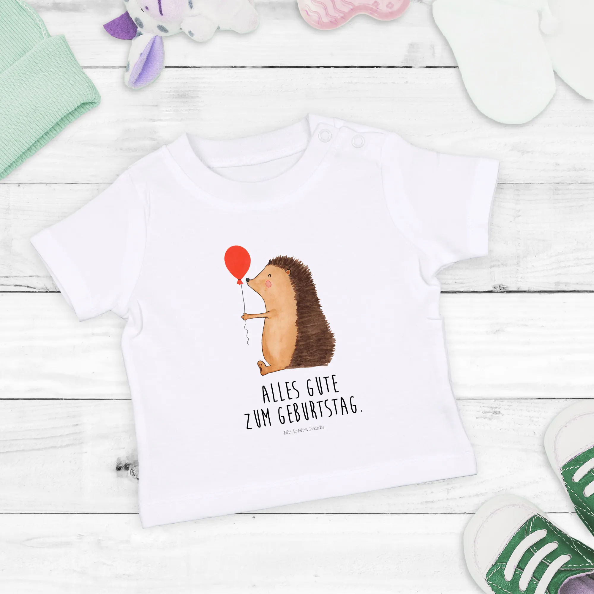 Organic Baby Shirt Igel Luftballon