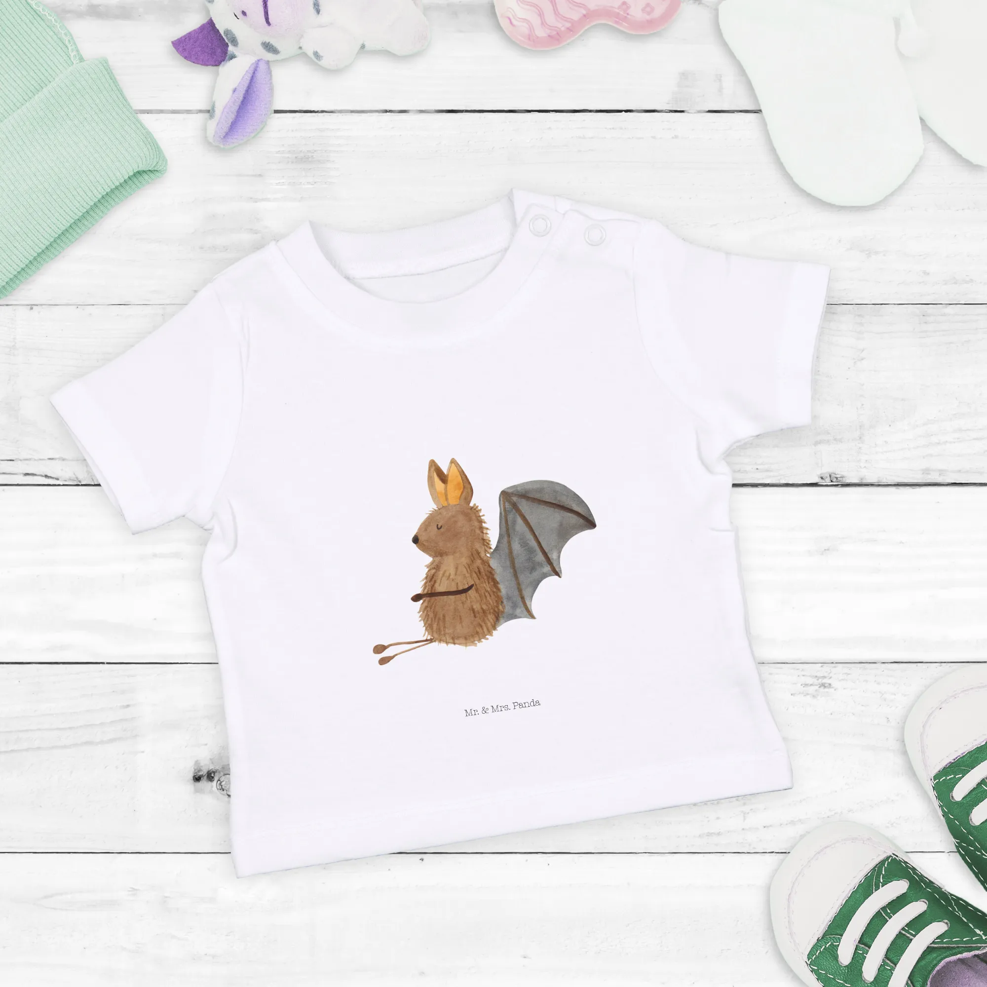 Organic Baby Shirt Fledermaus Sitzen