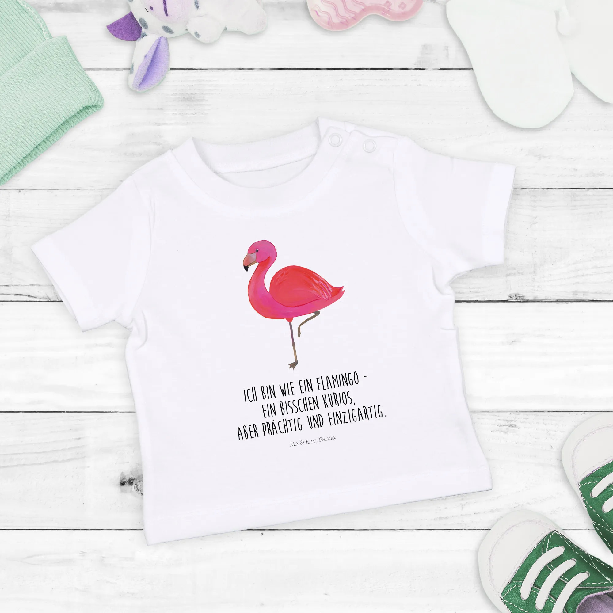 Organic Baby Shirt Flamingo Classic