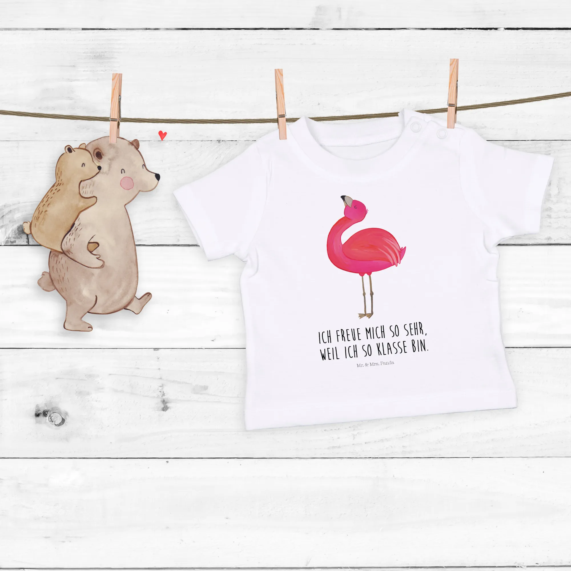 Organic Baby Shirt Flamingo Stolz