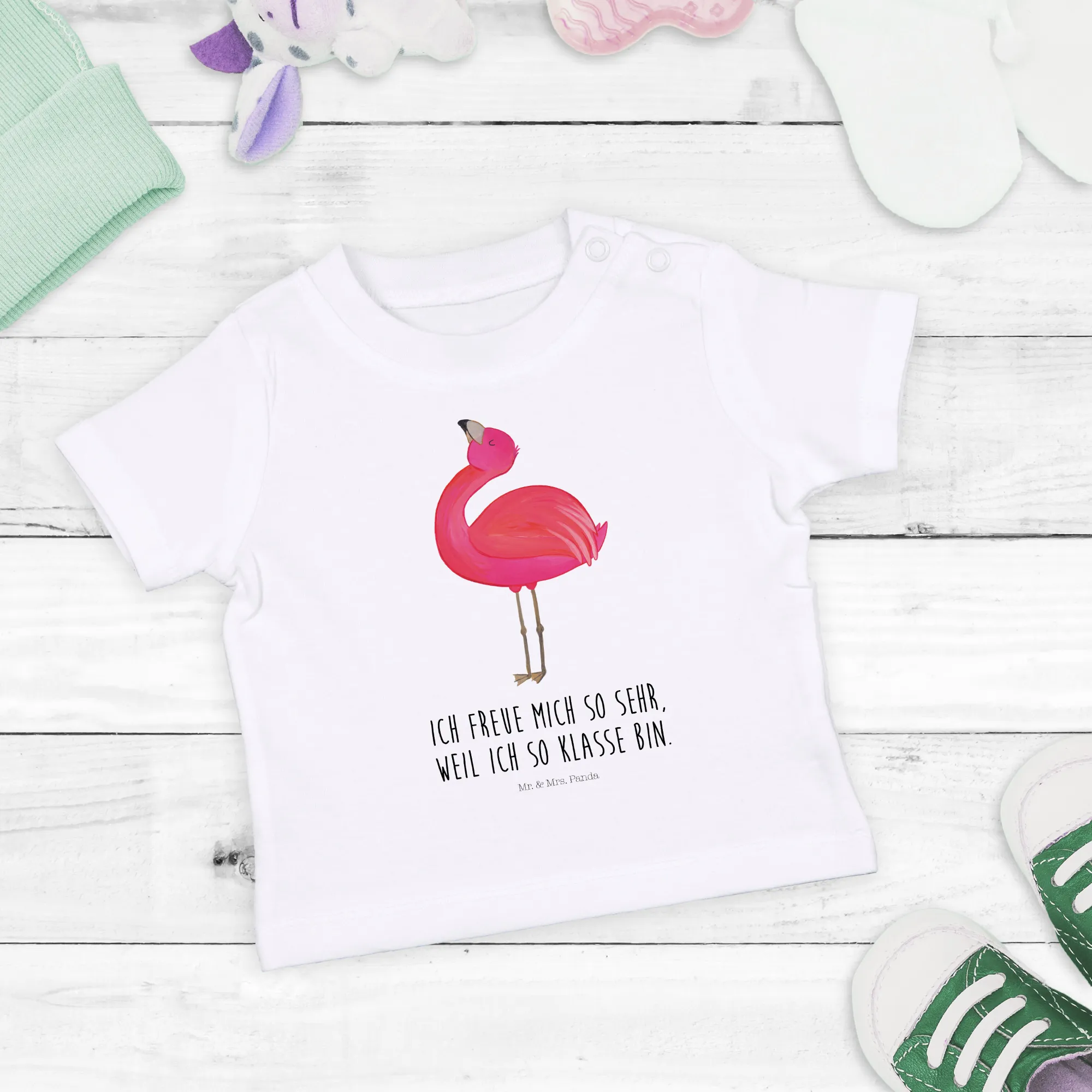 Organic Baby Shirt Flamingo Stolz