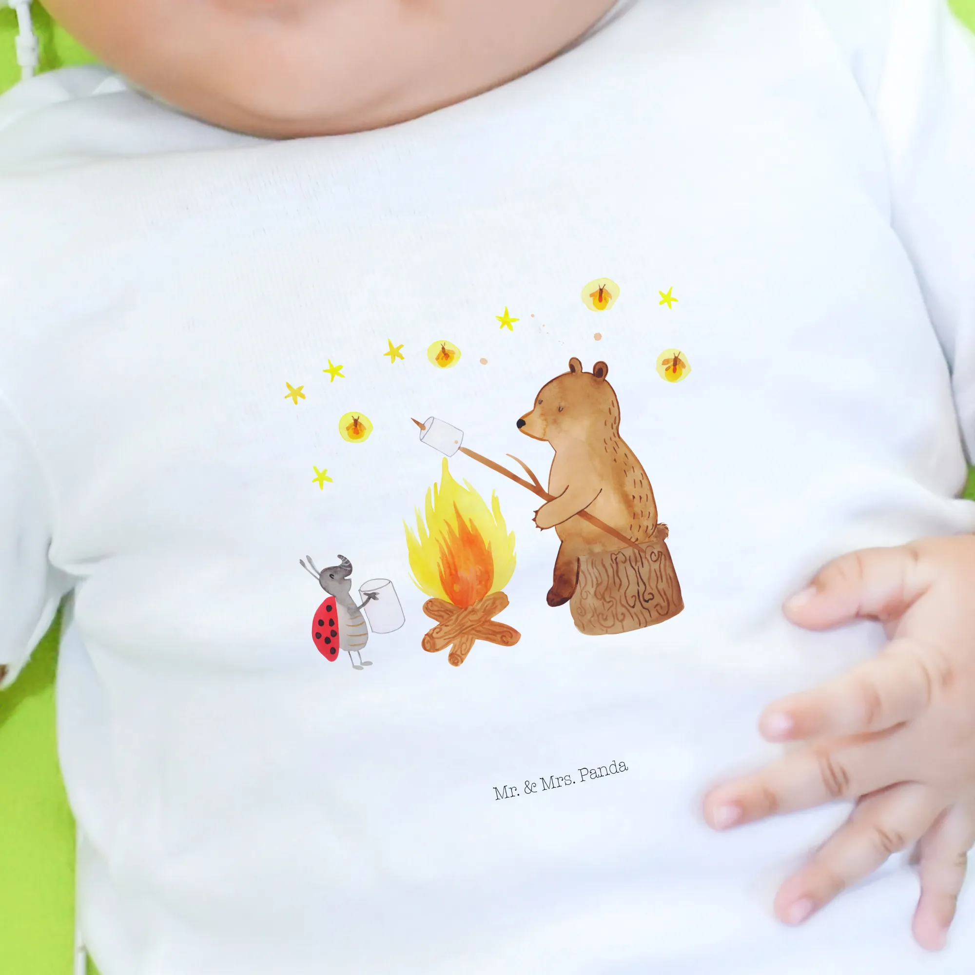 Organic Baby Shirt Bär & Marienkäfer Lagerfeuer