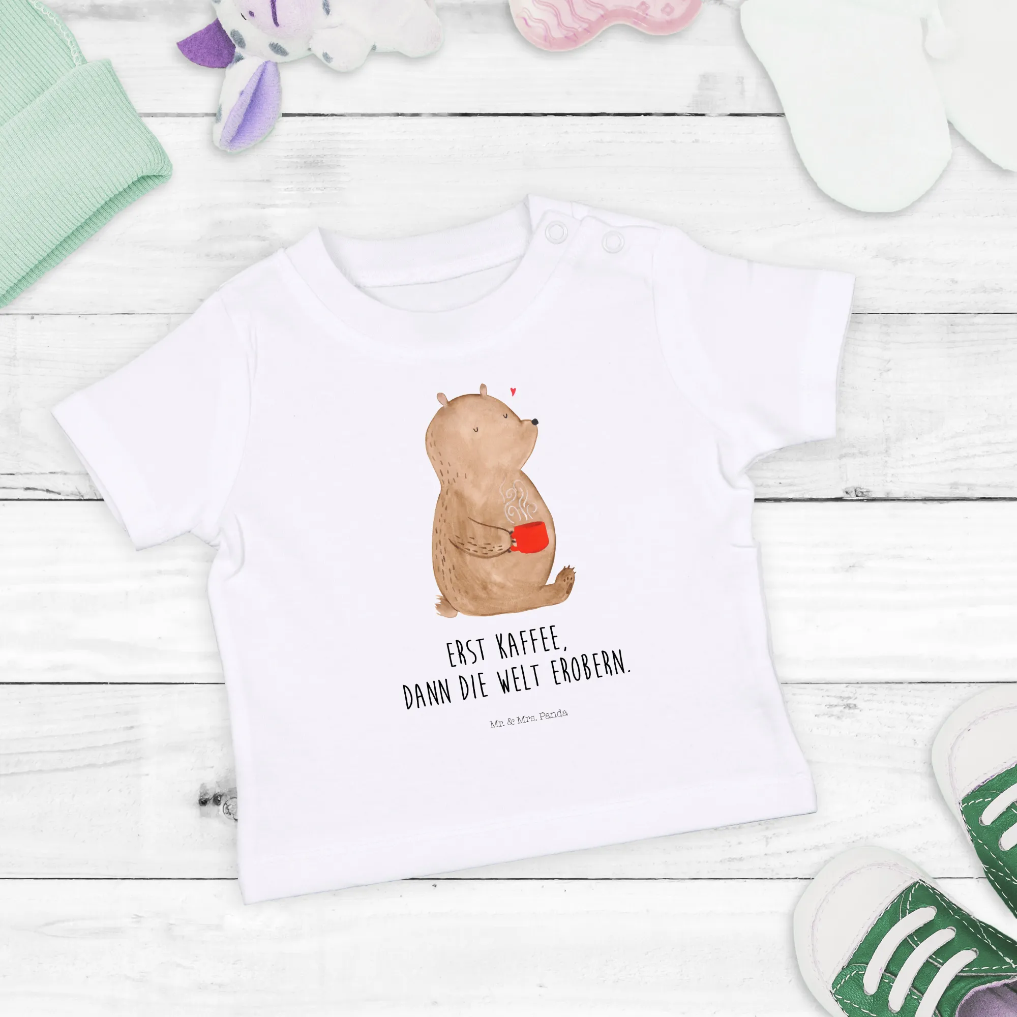 Organic Baby Shirt Bär Kaffee