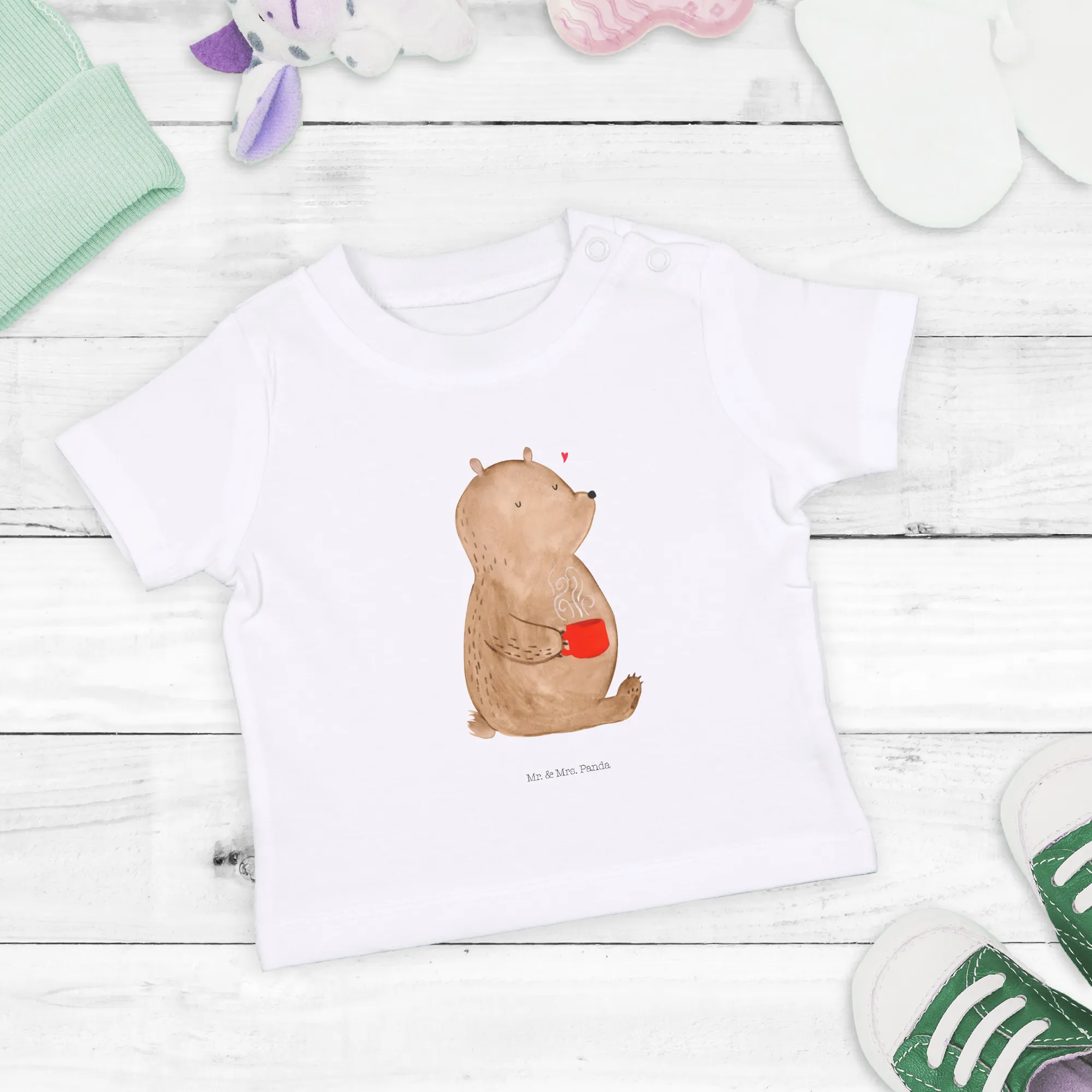 Organic Baby Shirt Bär Kaffee