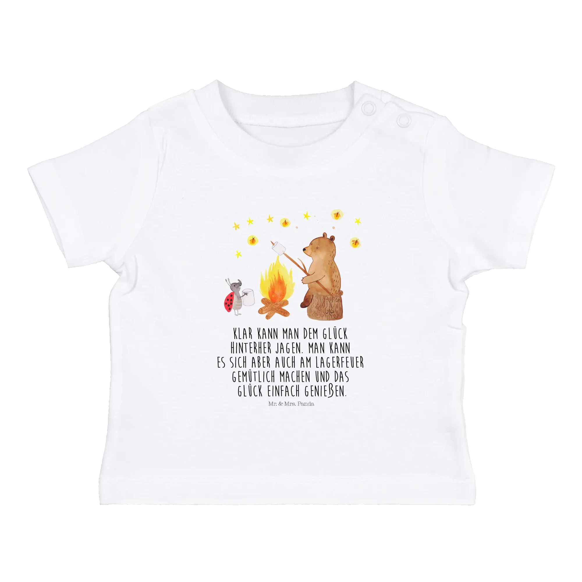 Organic Baby Shirt Bär & Marienkäfer Lagerfeuer