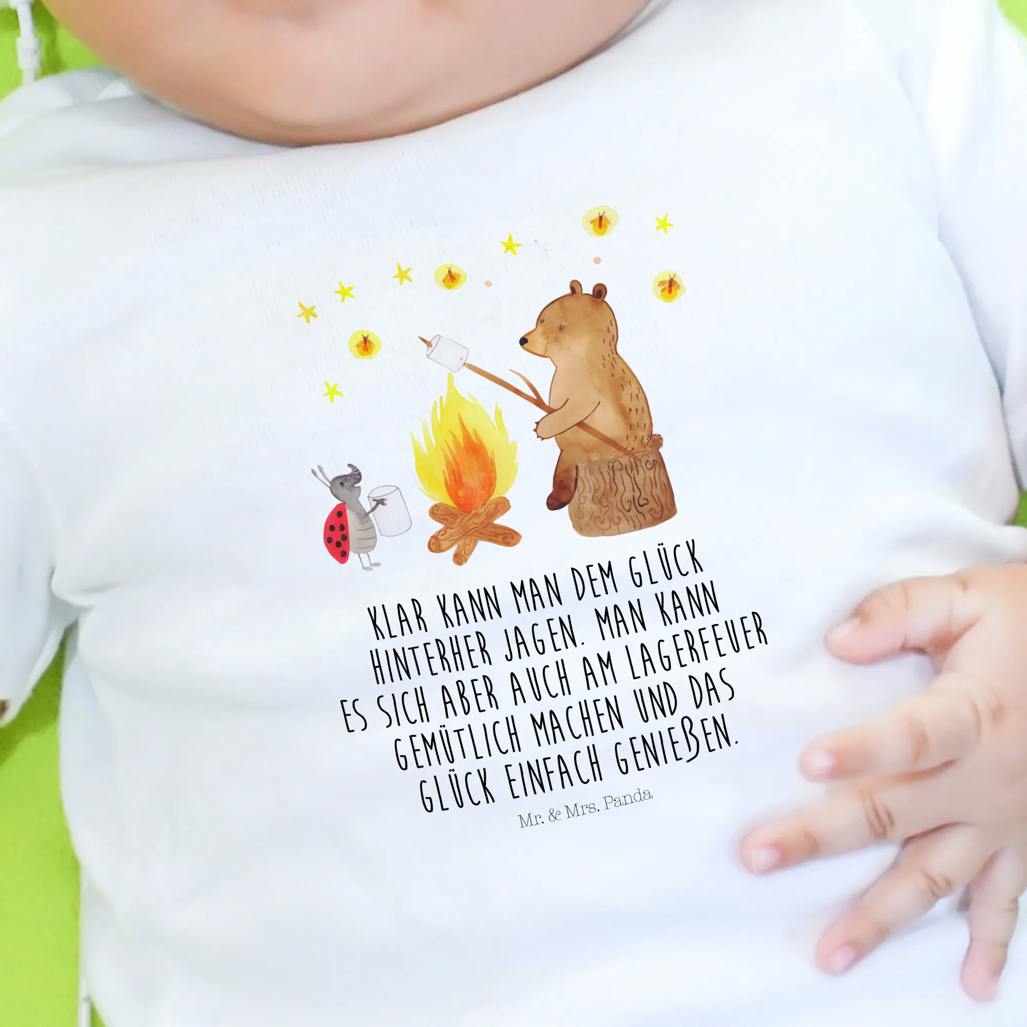 Organic Baby Shirt Bär & Marienkäfer Lagerfeuer