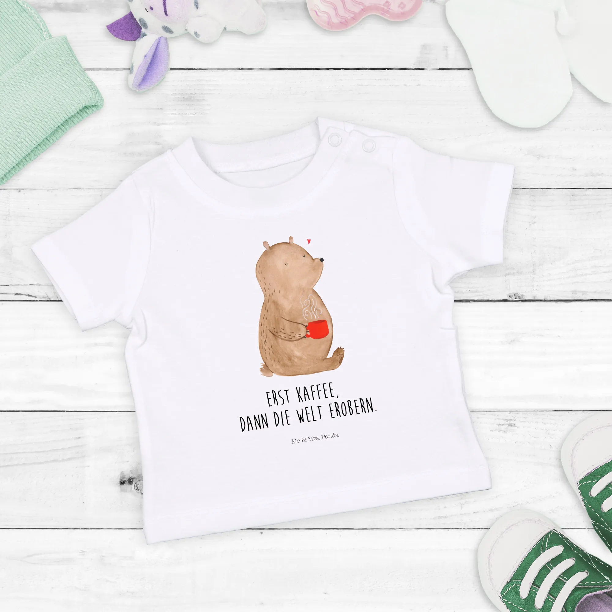 Organic Baby Shirt Bär Kaffee