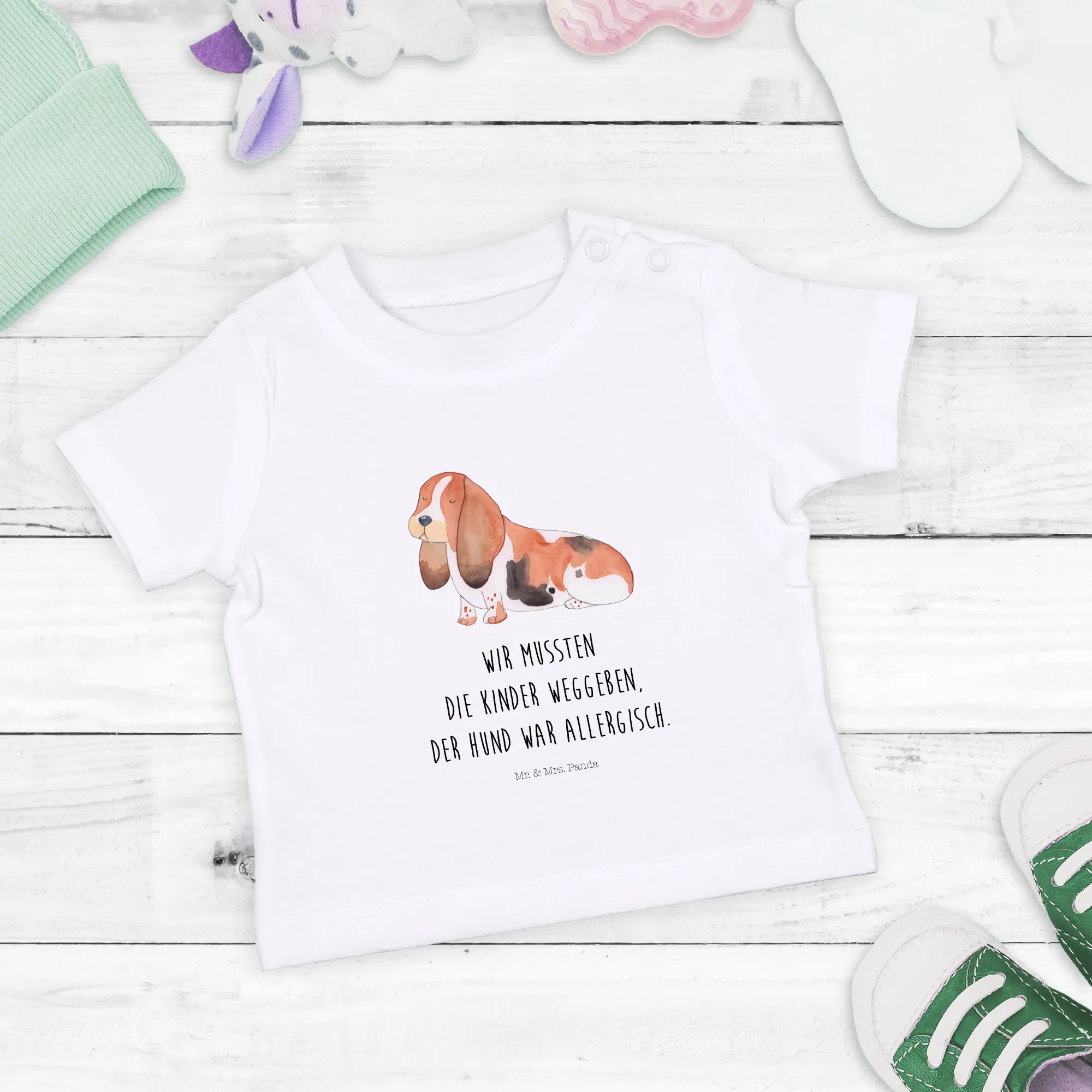 Organic Baby Shirt Hund Basset Hound