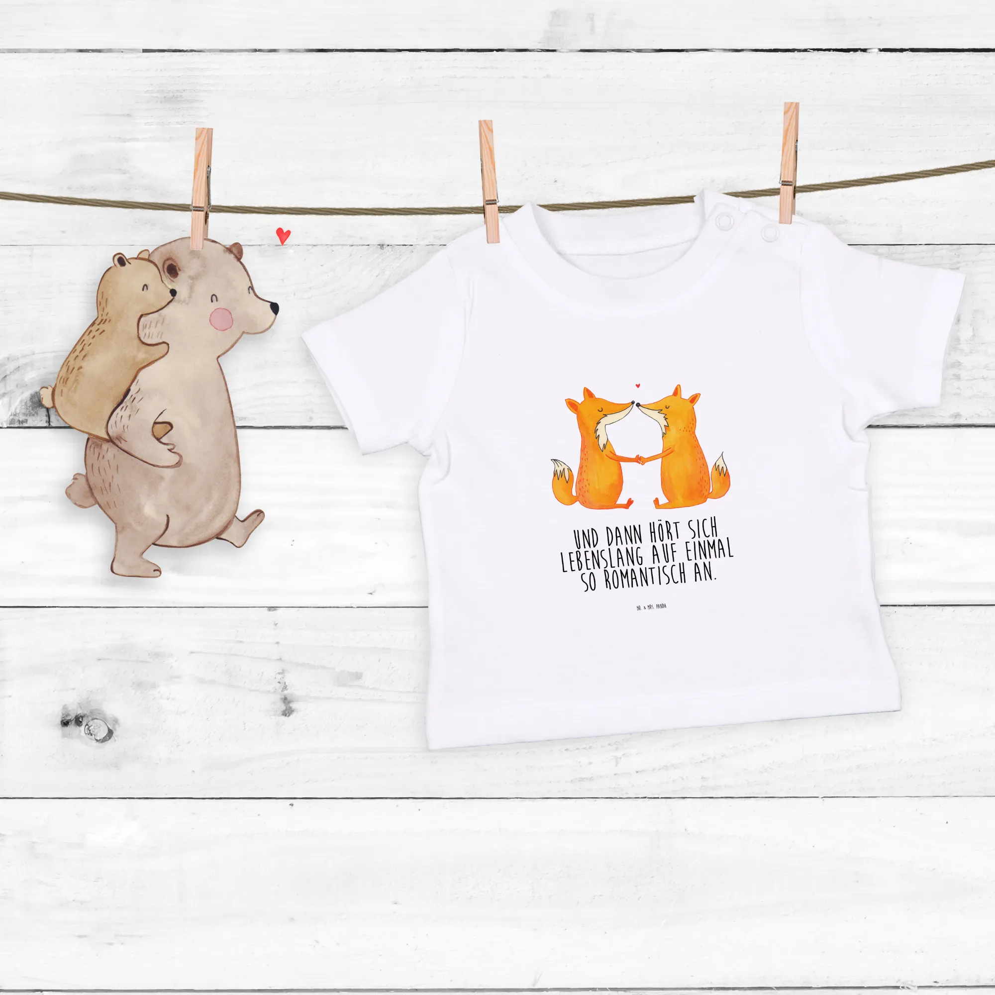 Organic Baby Shirt Füchse Liebe