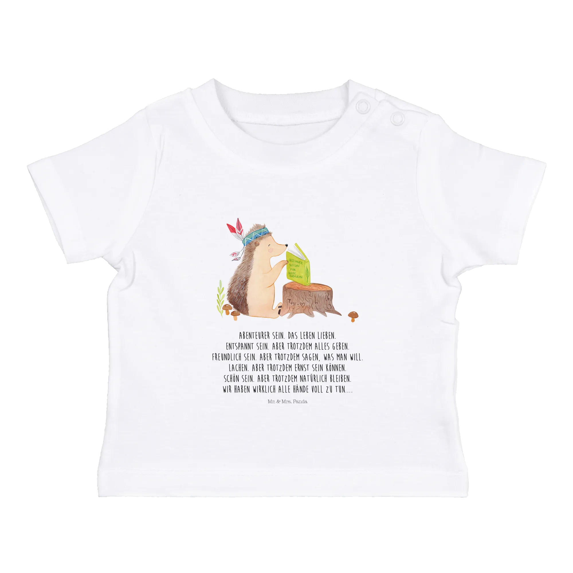 Organic Baby Shirt Igel Federschmuck