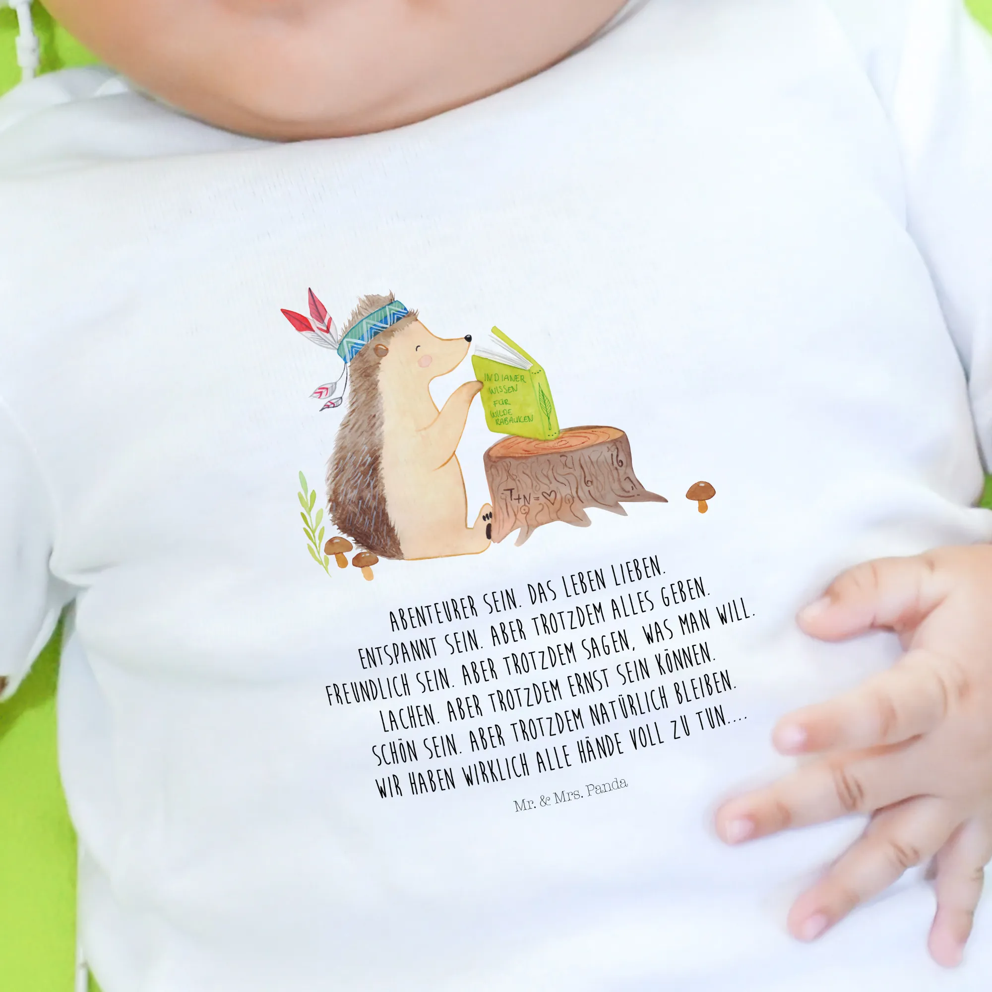 Organic Baby Shirt Igel Federschmuck