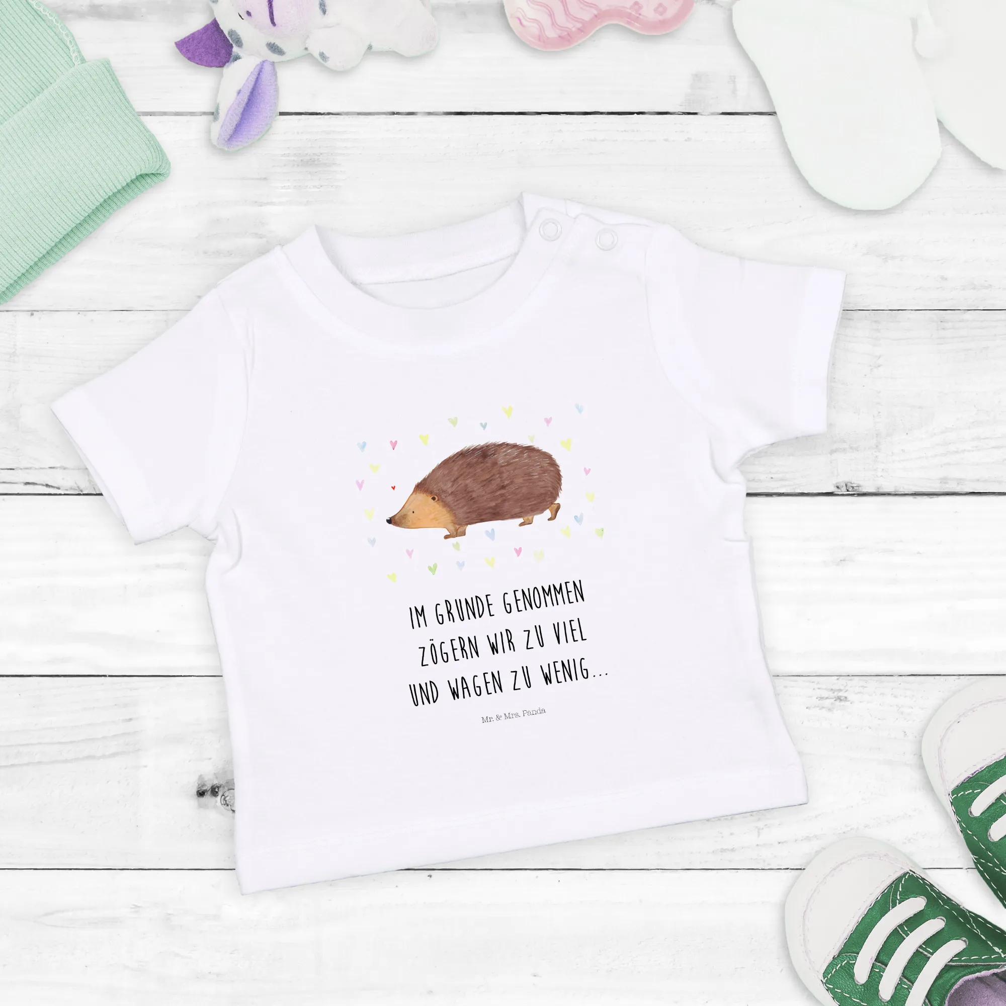 Organic Baby Shirt Igel Herzen