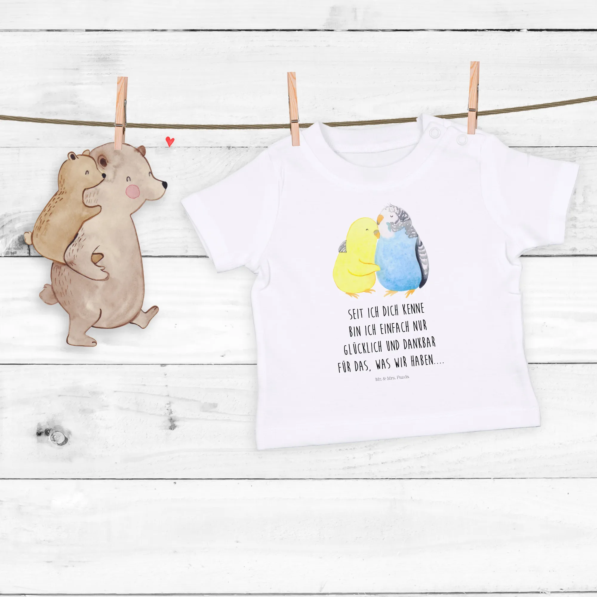 Organic Baby Shirt Wellensittich Liebe