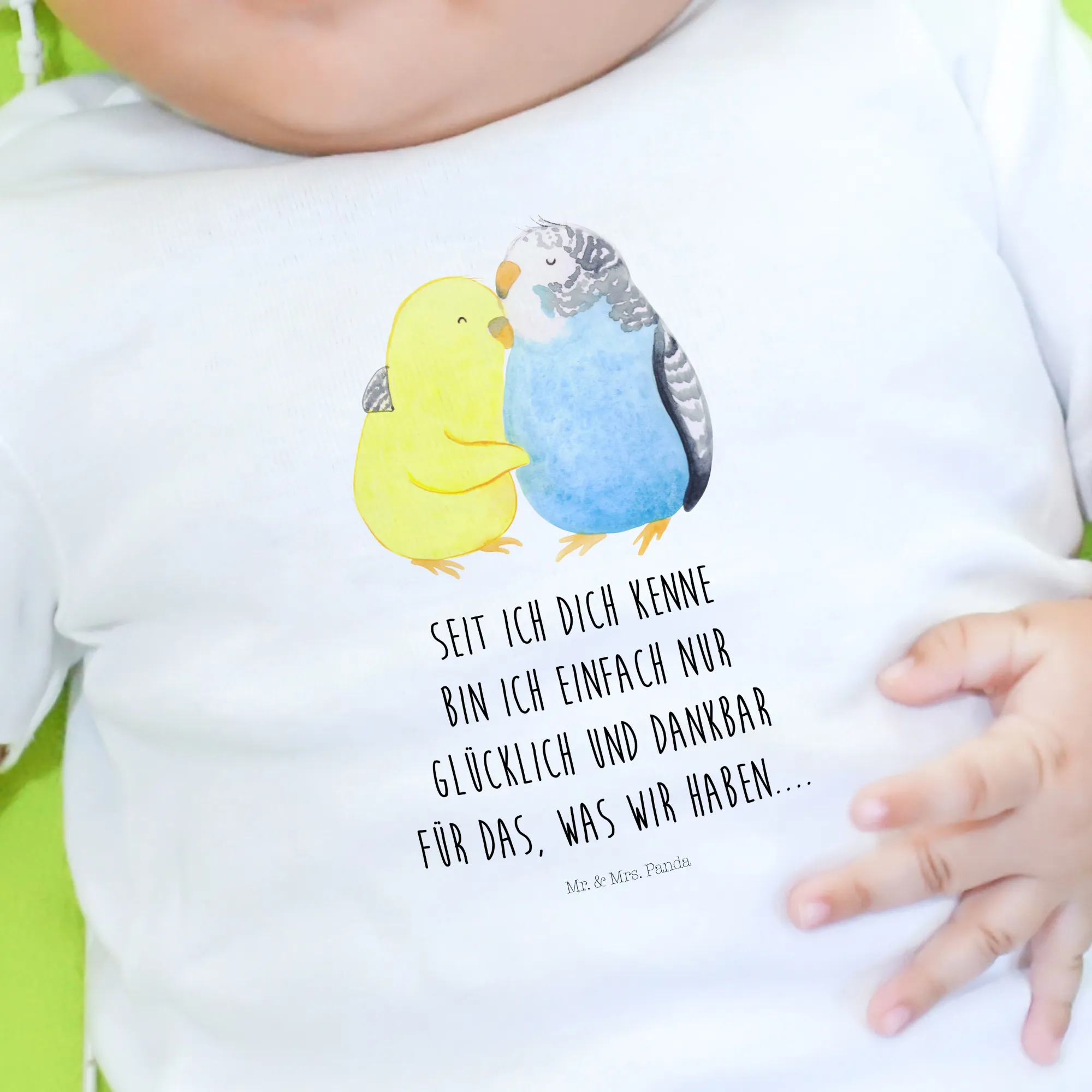 Organic Baby Shirt Wellensittich Liebe